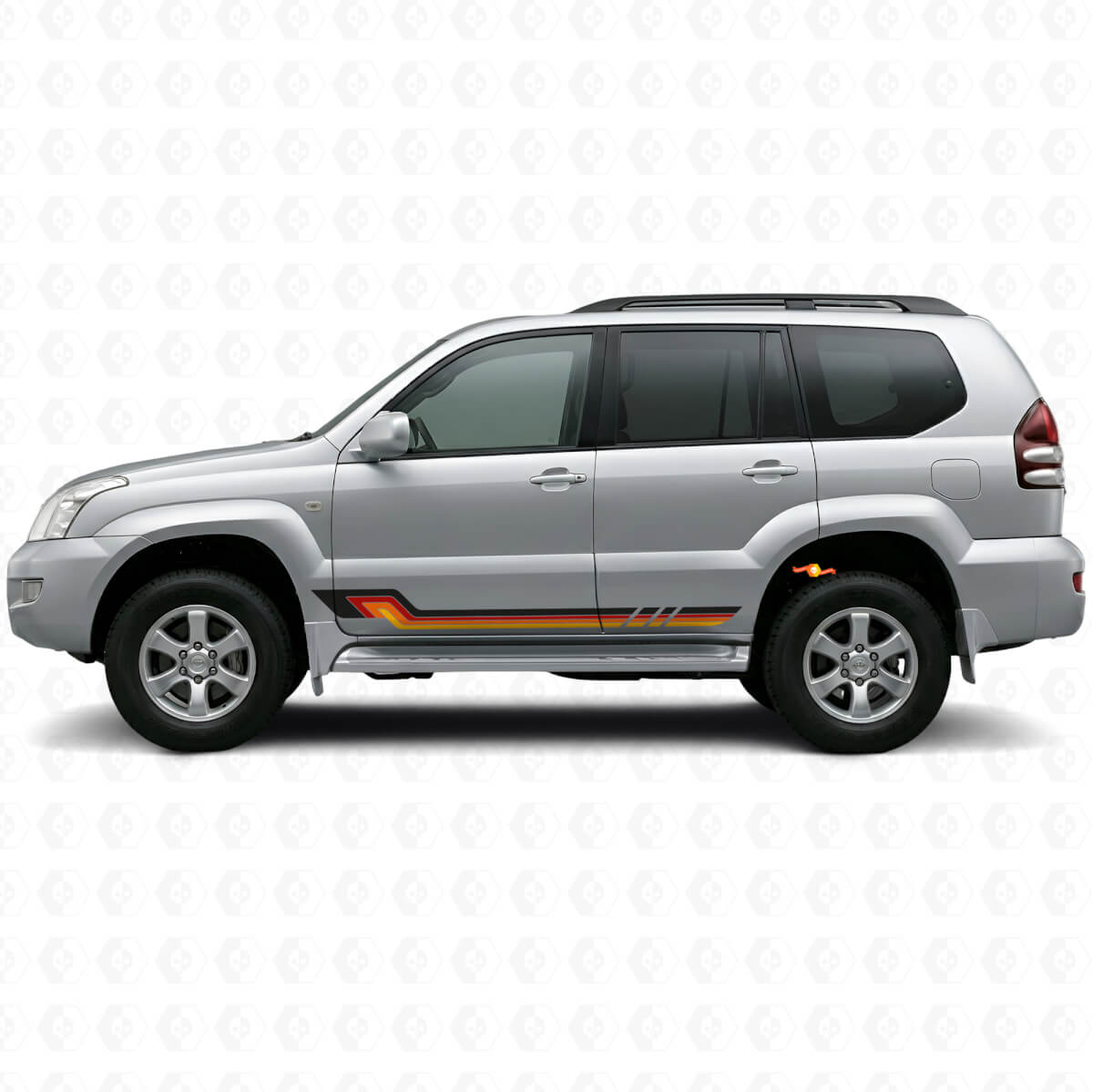 Calcomanía de vinilo con franjas laterales estilo vintage para Toyota Land Cruiser Prado 2002-2009