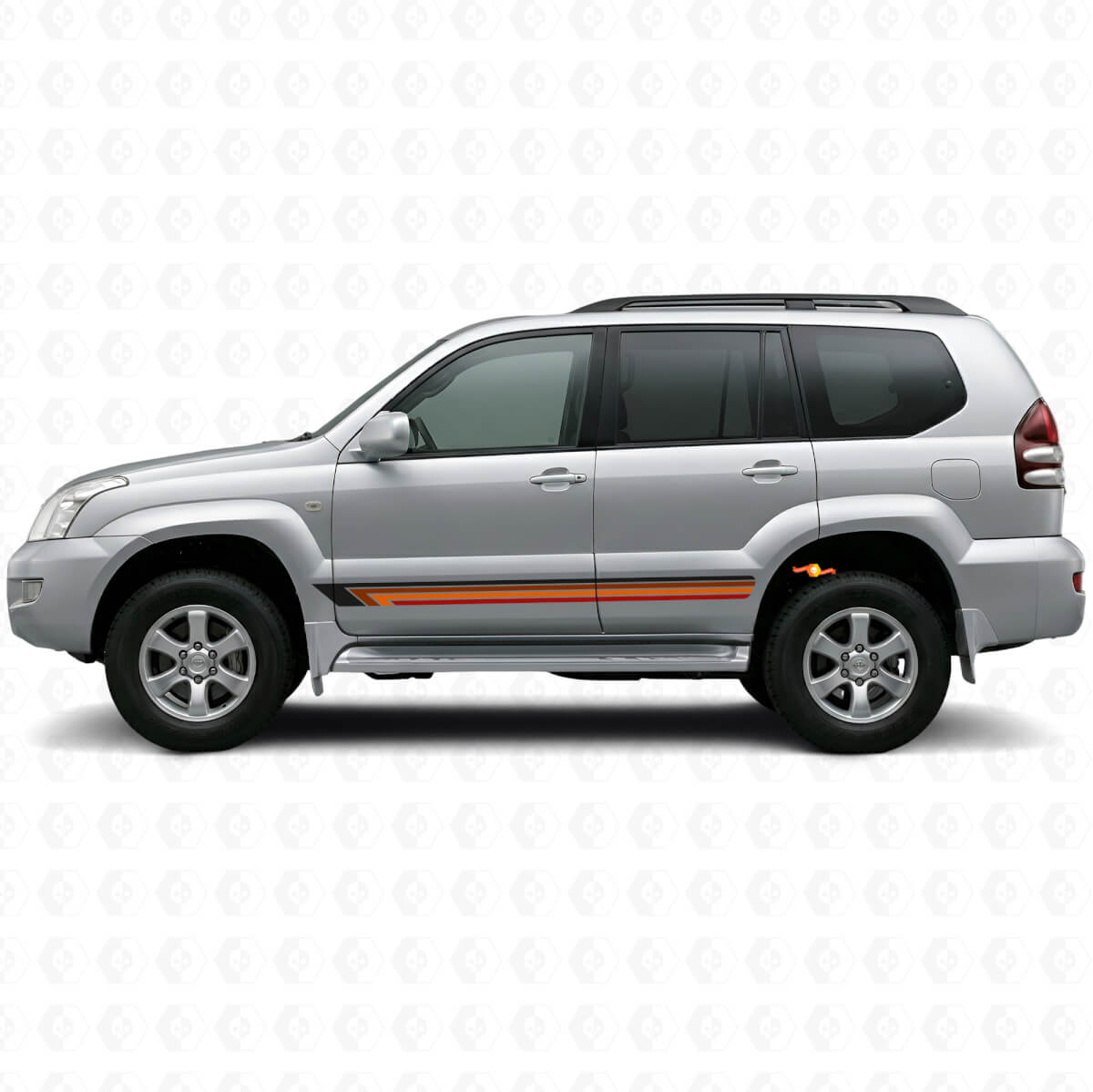 Calcomanía de vinilo lateral de rayas rectas vintage para Toyota Land Cruiser Prado 2002-2009