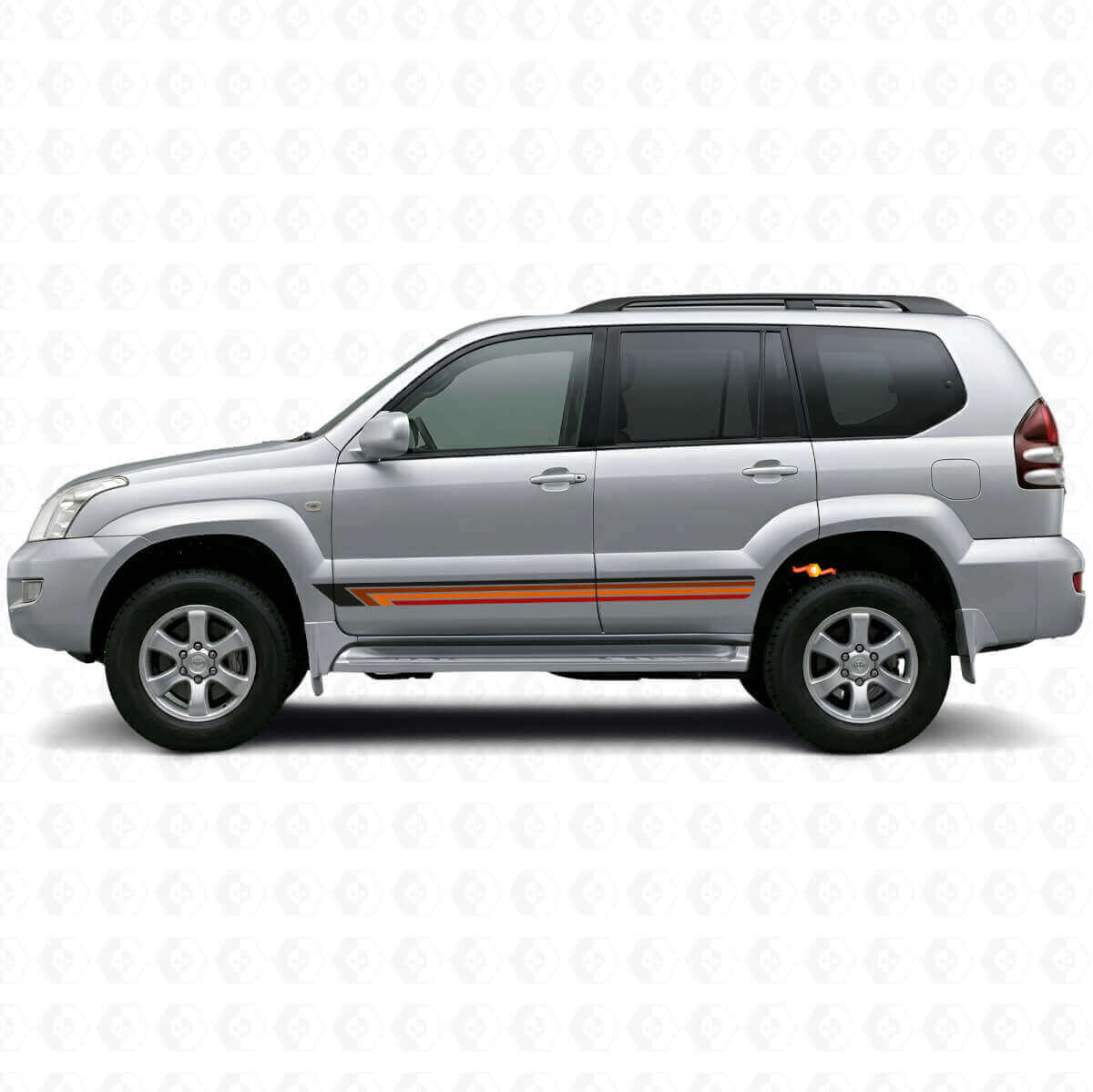 Calcomanía de vinilo lateral de rayas rectas vintage para Toyota Land Cruiser Prado 2002-2009