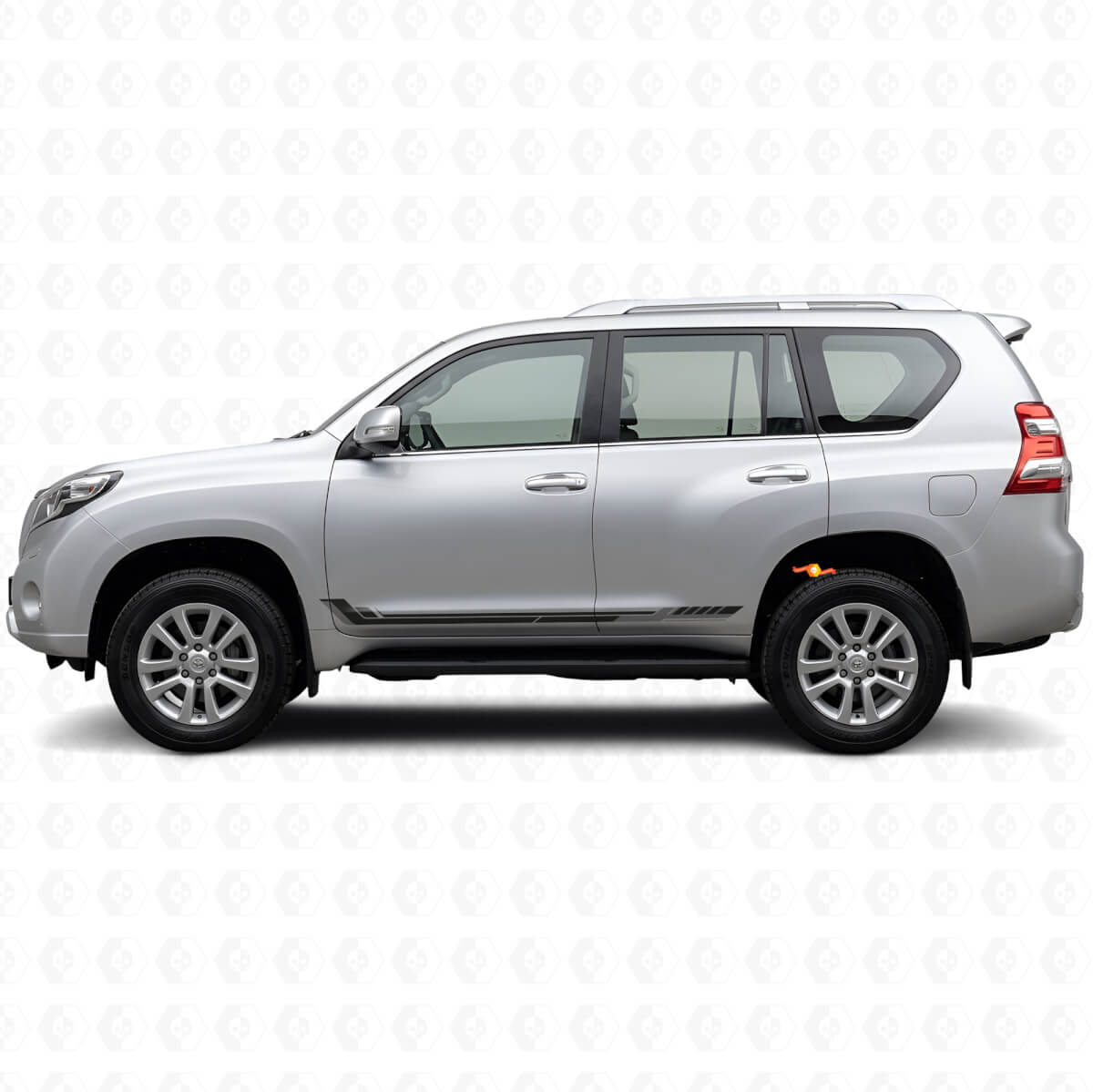 Vinilo adhesivo de franjas laterales estilo racing para Toyota Land Cruiser Prado 2009-2023