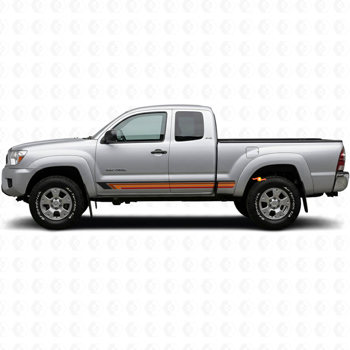 Calcomanía de vinilo lateral de rayas rectas vintage para Toyota Tacoma 2004-2015