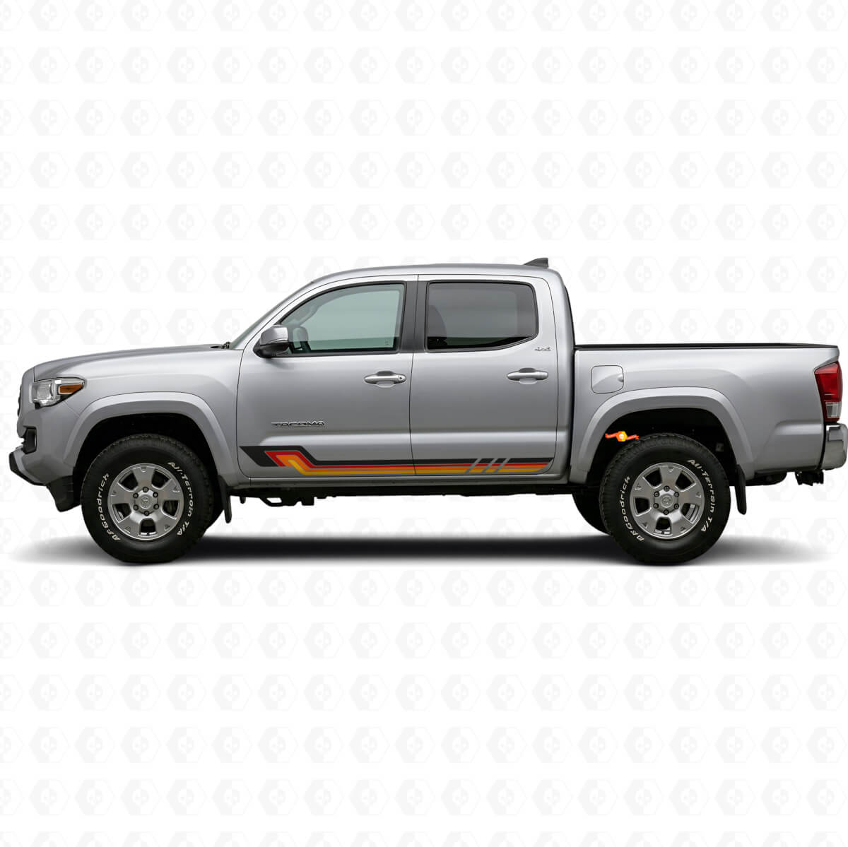 Pegatinas de vinilo con franjas laterales estilo vintage para Toyota Tacoma 2015-2023