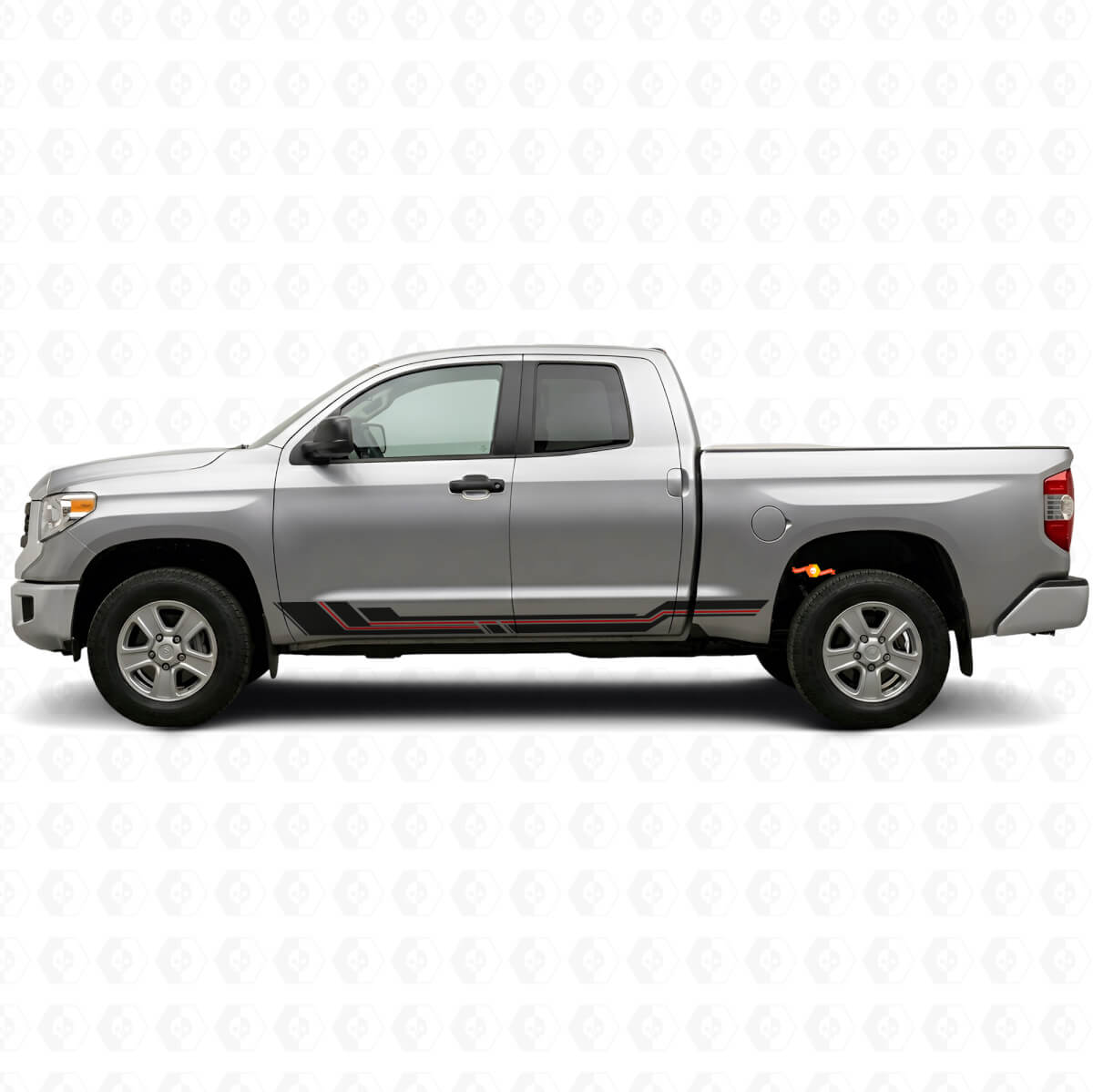 Calcomanía de vinilo para panel de la base con franjas curvas para Toyota Tundra 2007-2021