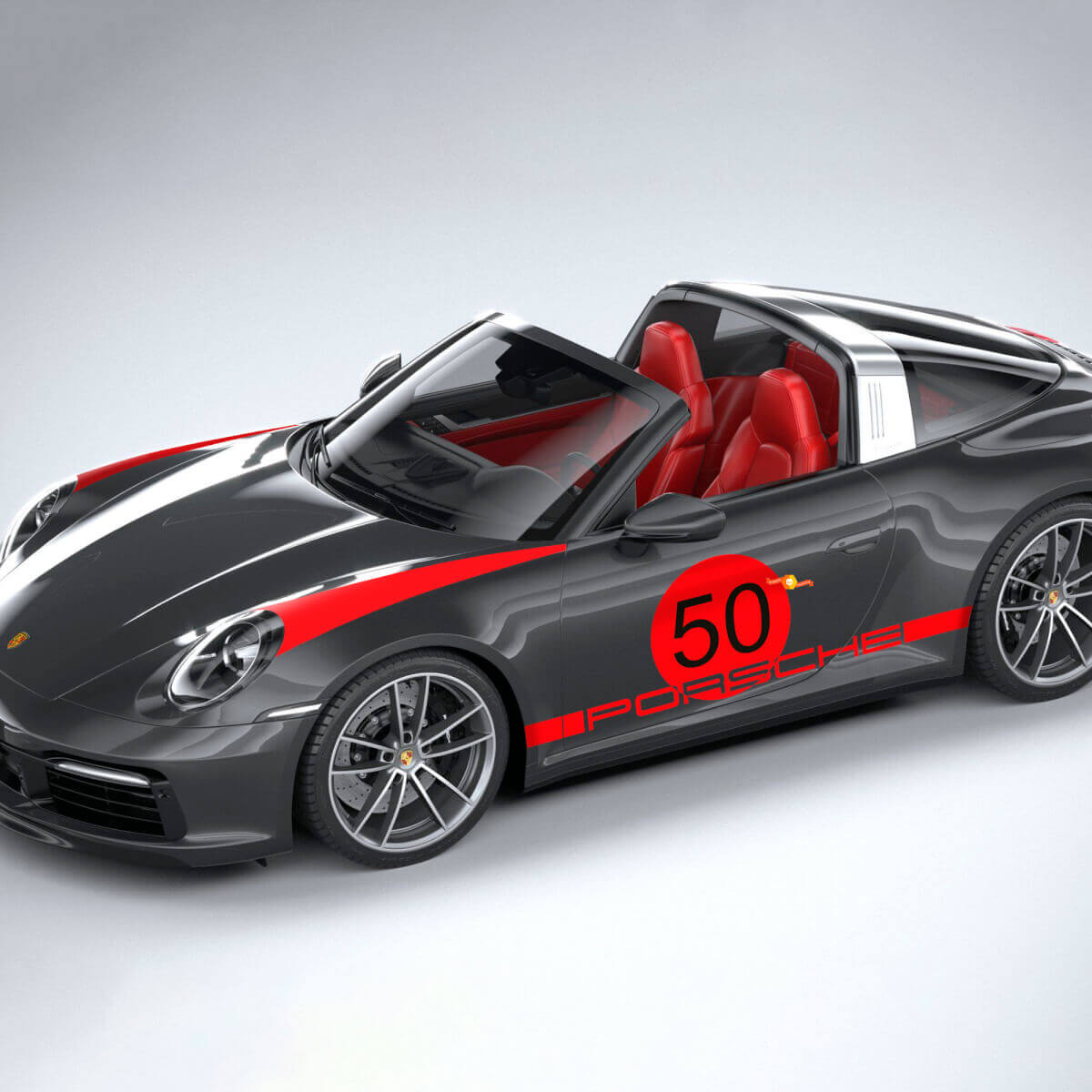 Calcomanía de vinilo con franjas laterales de diseño Heritage para Porsche 911 Targa 4S