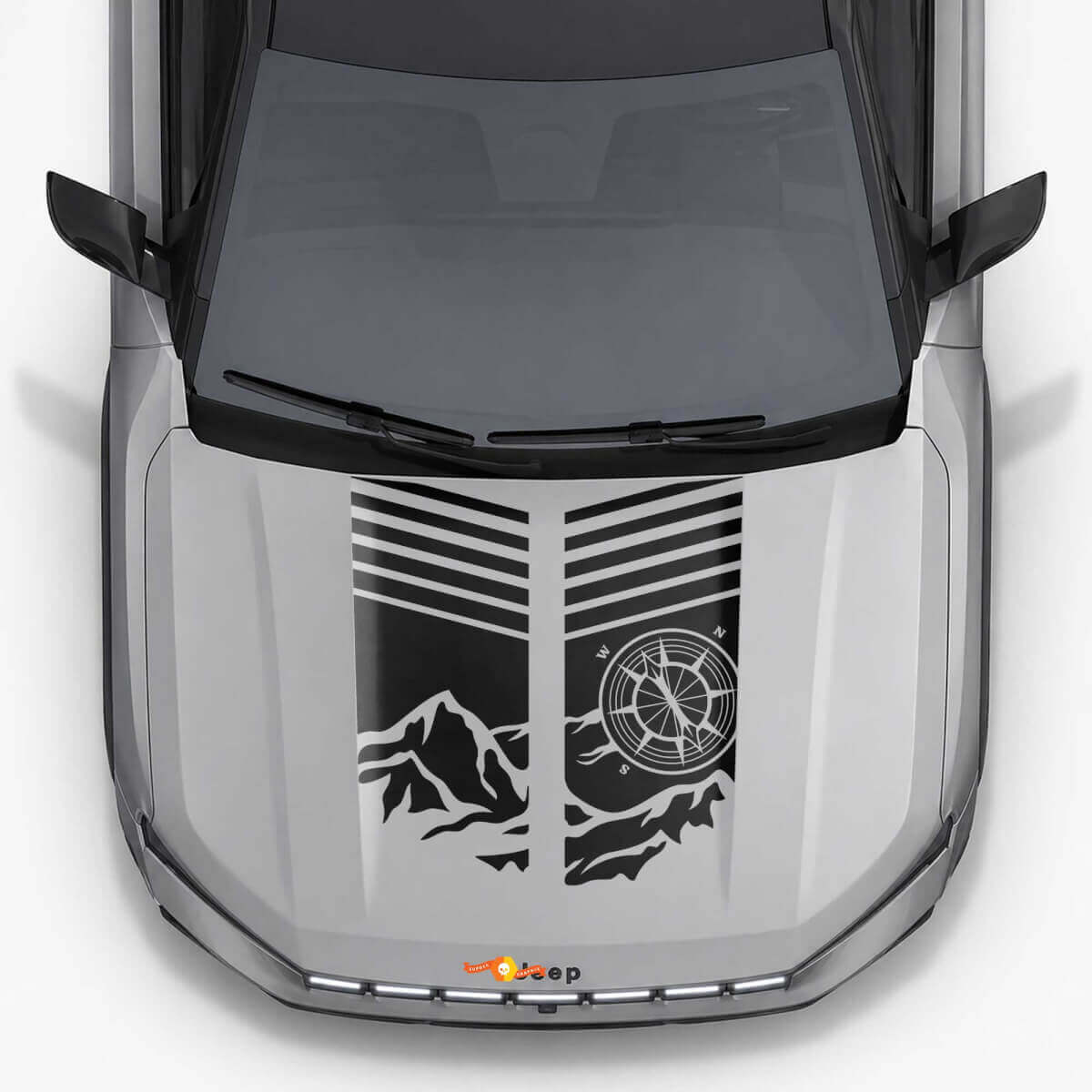 Calcomanía de Vinilo con Rayas Estilo Montaña para Capó de Jeep Compass 2026