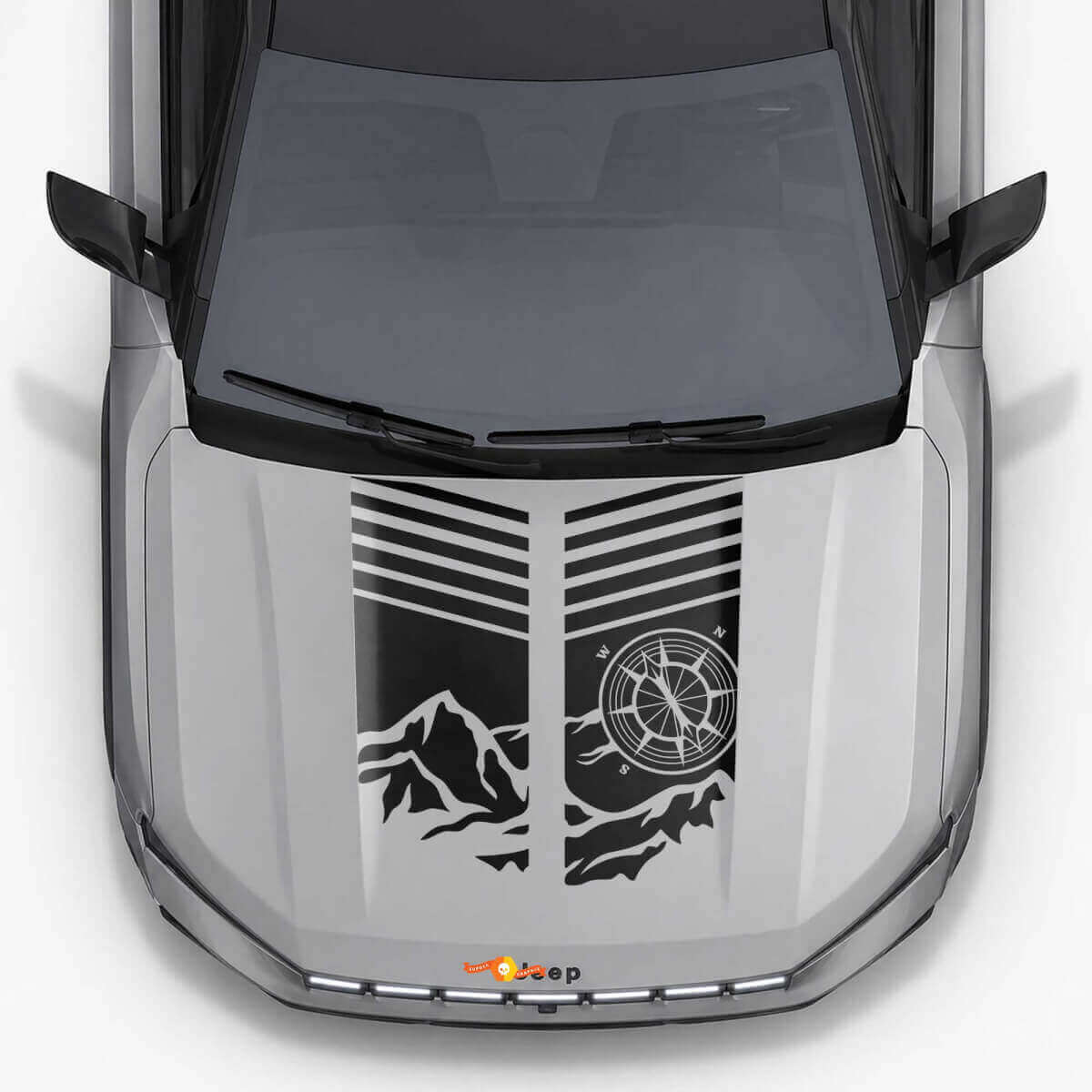 Calcomanía de Vinilo con Rayas Estilo Montaña para Capó de Jeep Compass 2026