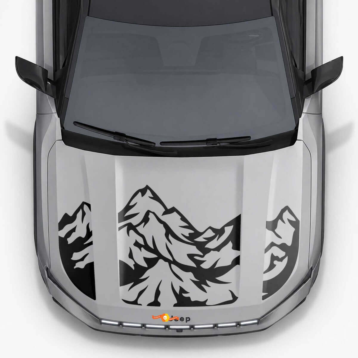 Calcomanía de vinilo con triples franjas Mountain Style para capó de Jeep Compass 2026