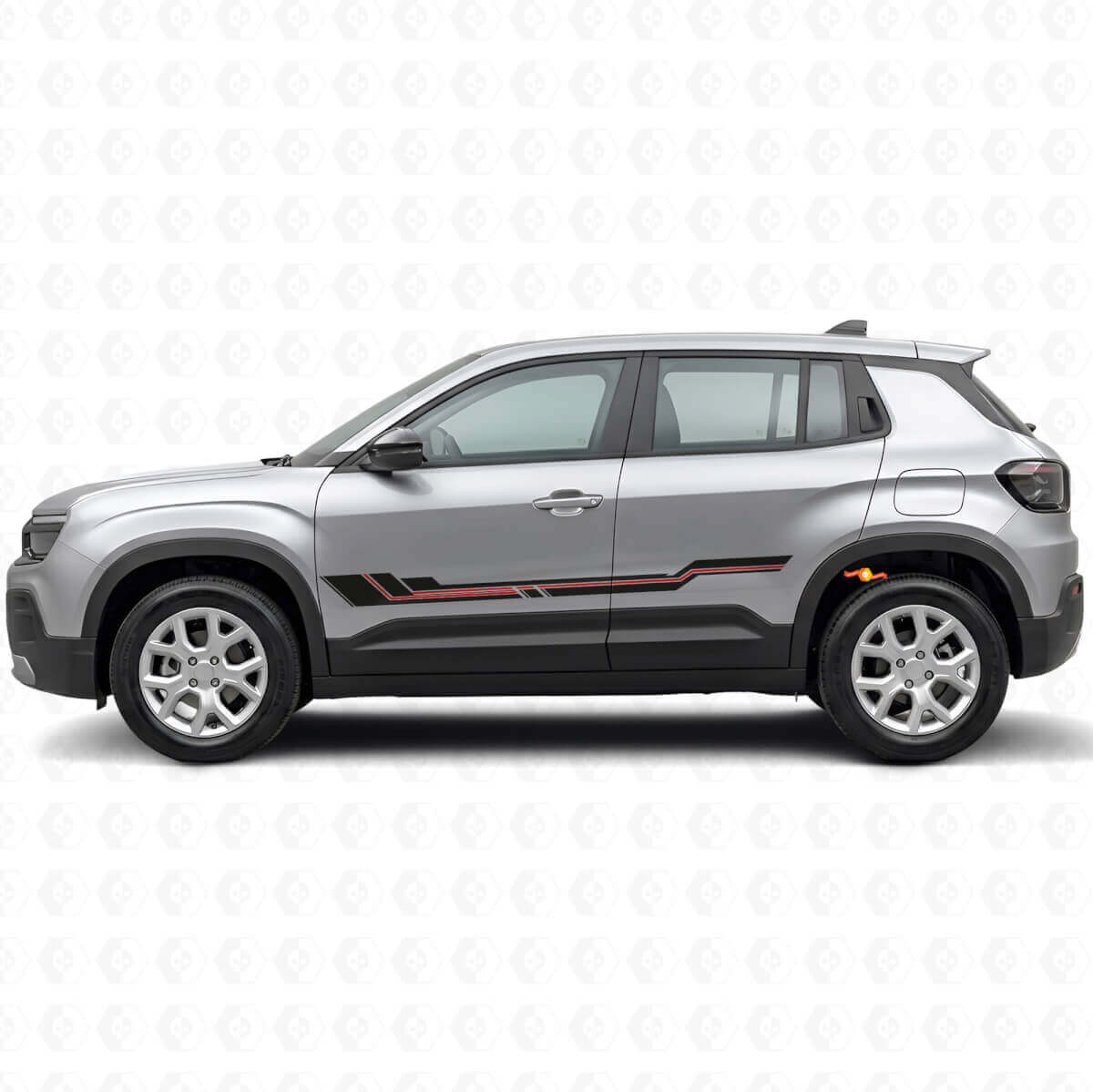 Calcomanía de vinilo con franjas curvas para panel lateral de Jeep Avenger 2023+