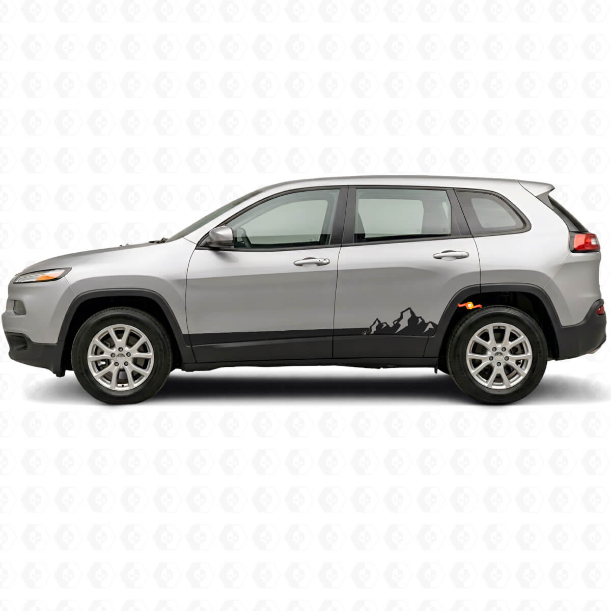 Calcomanía lateral de vinilo con franjas delgadas y montañas para Jeep Cherokee KL 2013-2023
