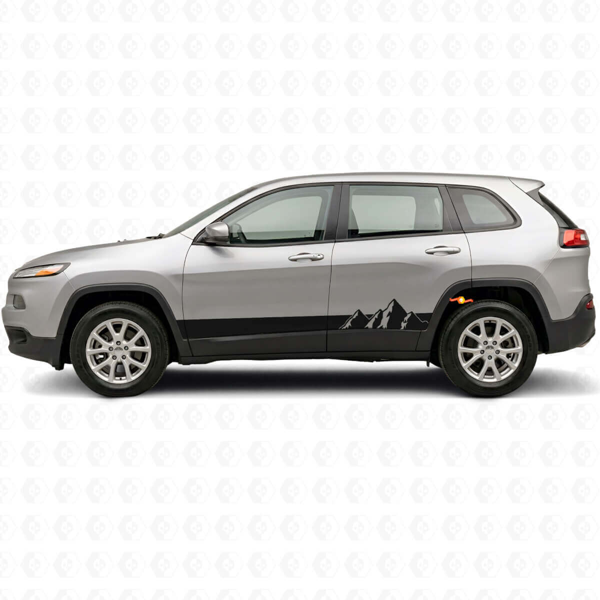 Vinilo Lateral de Franjas Anchas de Montañas para Jeep Cherokee KL 2013-2023