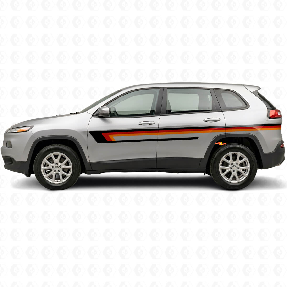 Calcomanía de vinilo lateral de puerta con triple raya para Jeep Cherokee KL 2013-2023