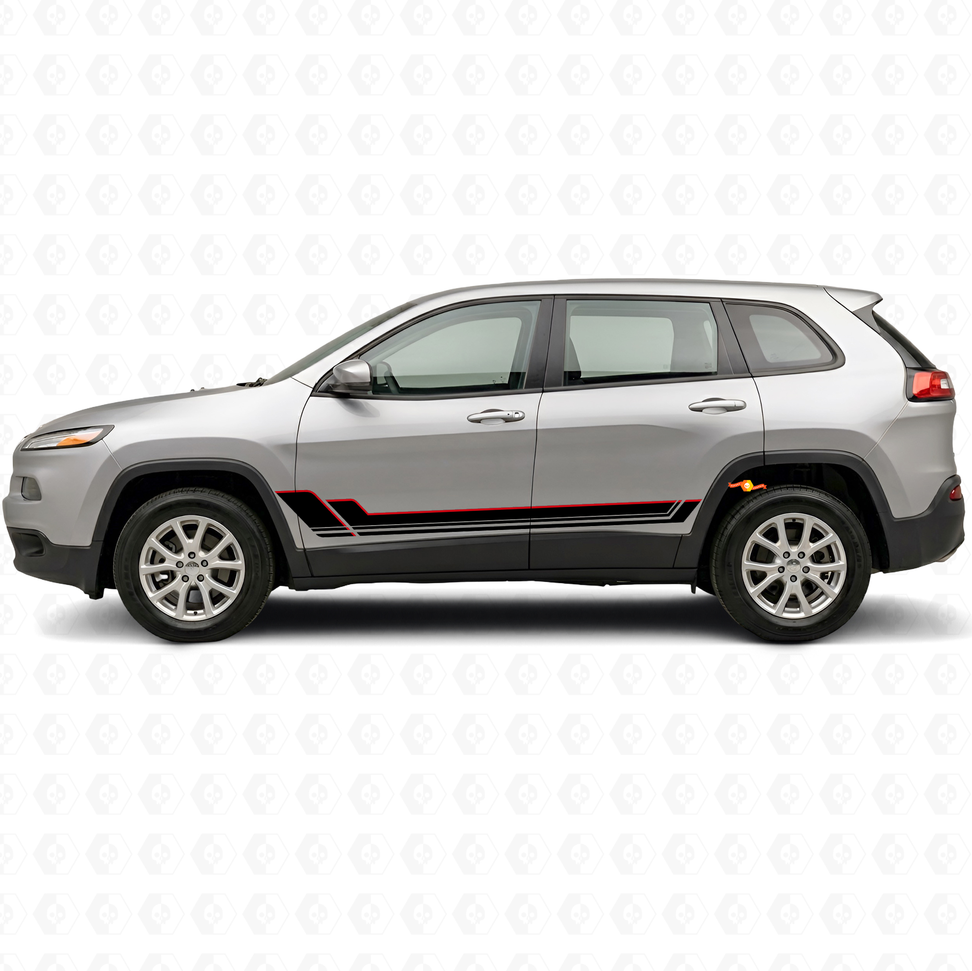 Kit de calcomanías de vinilo de franjas gemelas para puertas para Jeep Cherokee KL 2013-2023