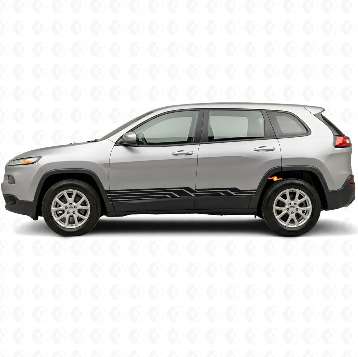 Calcomanía lateral de vinilo con rayas entrelazadas para Jeep Cherokee KL 2013-2023