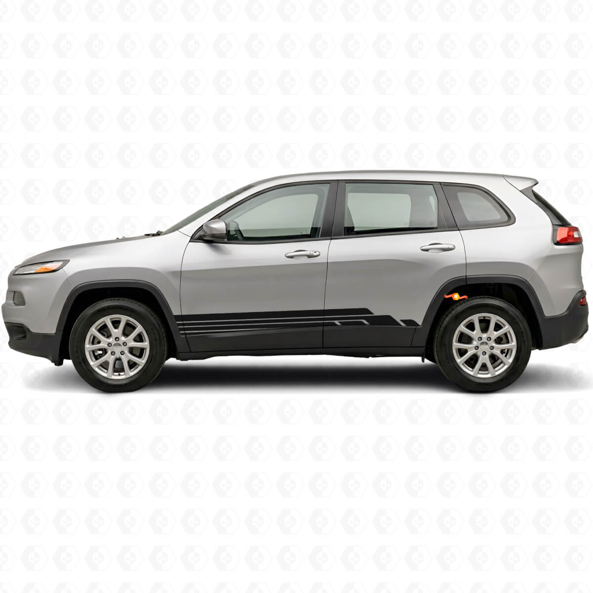 Kit de vinilos laterales con franjas curvas para Jeep Cherokee KL 2013-2023