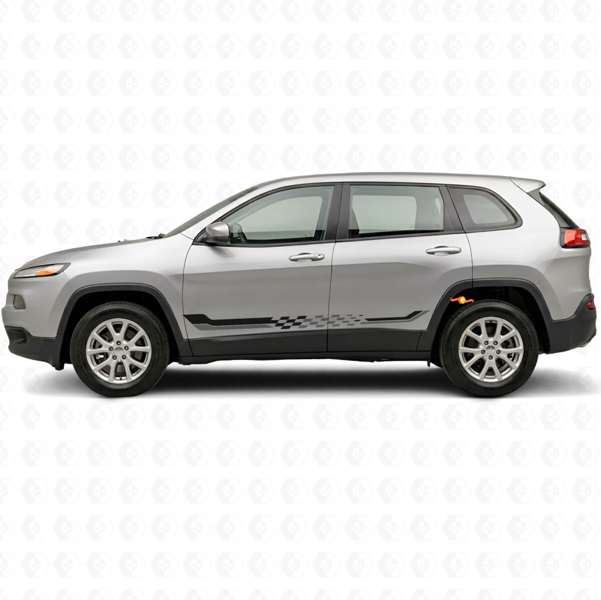 Calcomanía de Vinilo con Franjas Laterales a Cuadros para Jeep Cherokee KL 2013-2023
