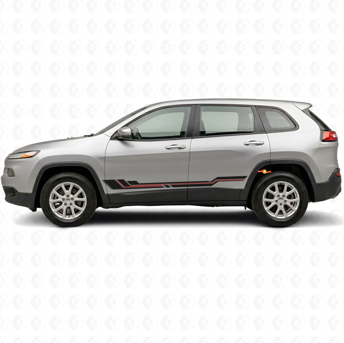 Calcomanía de vinilo para panel lateral con franjas curvas para Jeep Cherokee KL 2013-2023