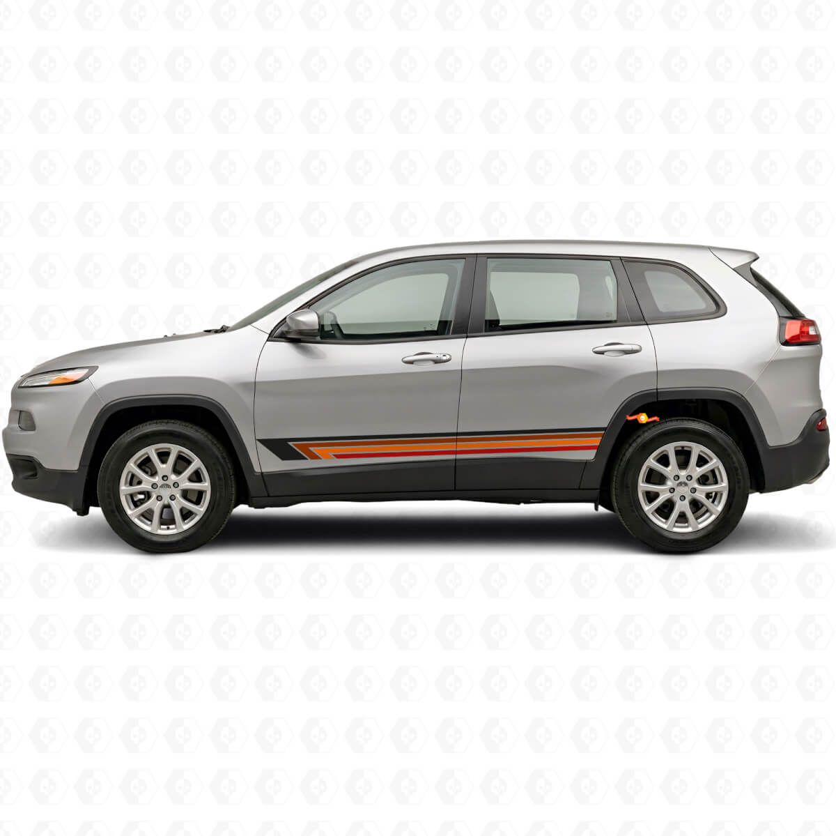 Calcomanía de vinilo lateral con franjas rectas vintage para Jeep Cherokee KL 2013-2023