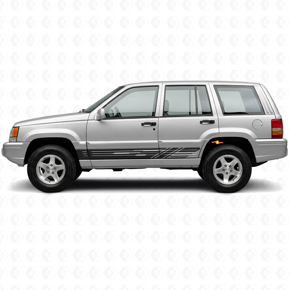 Kit de calcomanías de vinilo decorativas para franjas laterales para Jeep Grand Cherokee 1993-1998