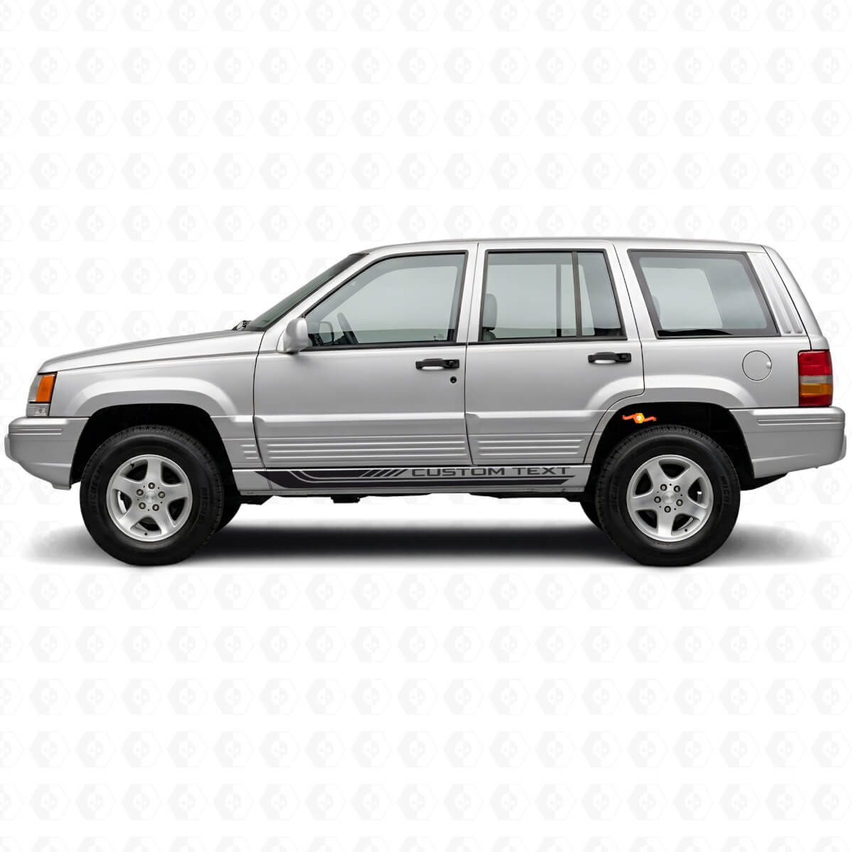 Calcomanía de Vinilo con Rayas Laterales Curvas a Cuadros para Jeep Grand Cherokee 1993-1998