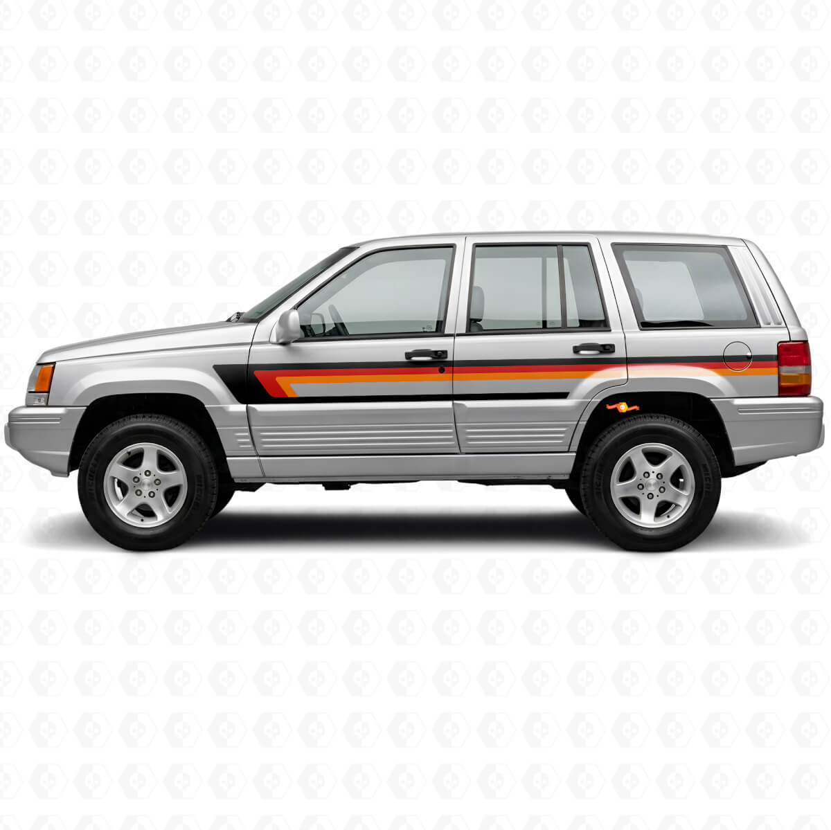 Calcomanía de vinilo de tres franjas para puerta lateral para Jeep Grand Cherokee 1993-1998