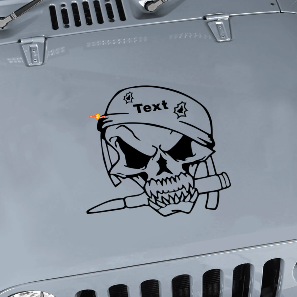 Calcomanía de vinilo con calavera de soldado militar para Jeep Wrangler TJ LJ JK