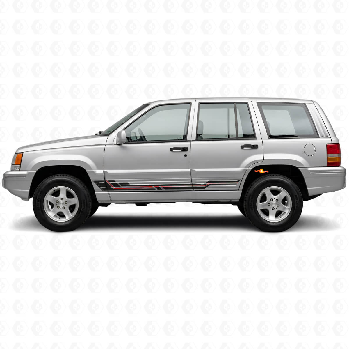 Calcomanía de Vinilo con Franjas Curvadas para Paneles Laterales para Jeep Grand Cherokee 1993-1998