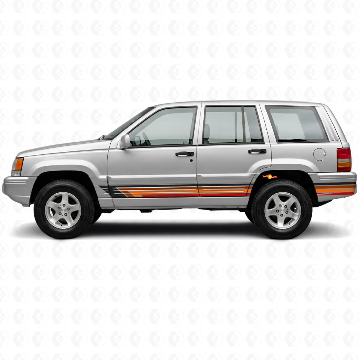 Calcomanía lateral de vinilo con rayas rectas vintage para Jeep Grand Cherokee 1993-1998