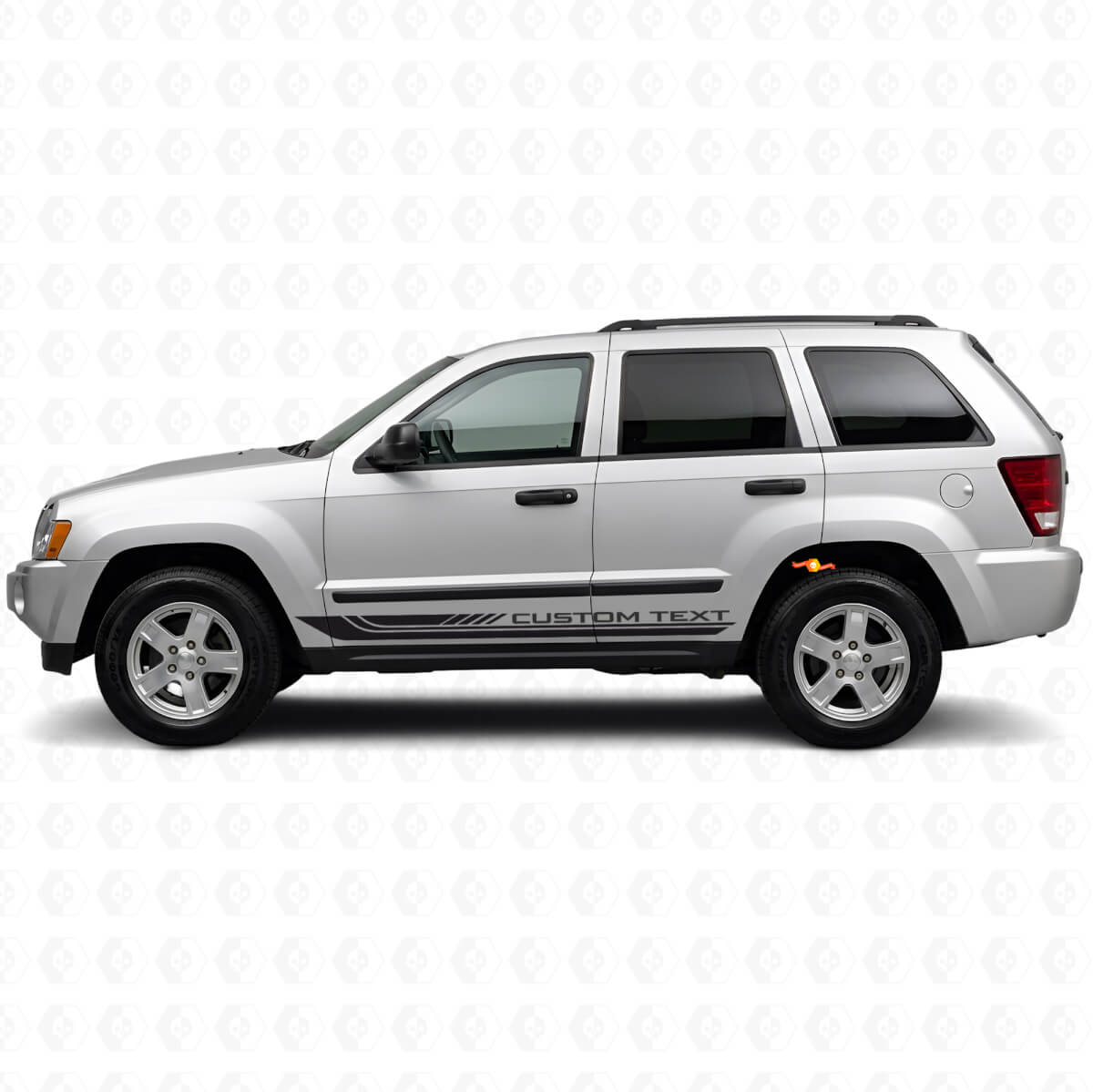Calcomanía de vinilo con franjas laterales curvas a cuadros para Jeep Grand Cherokee 2005-2010