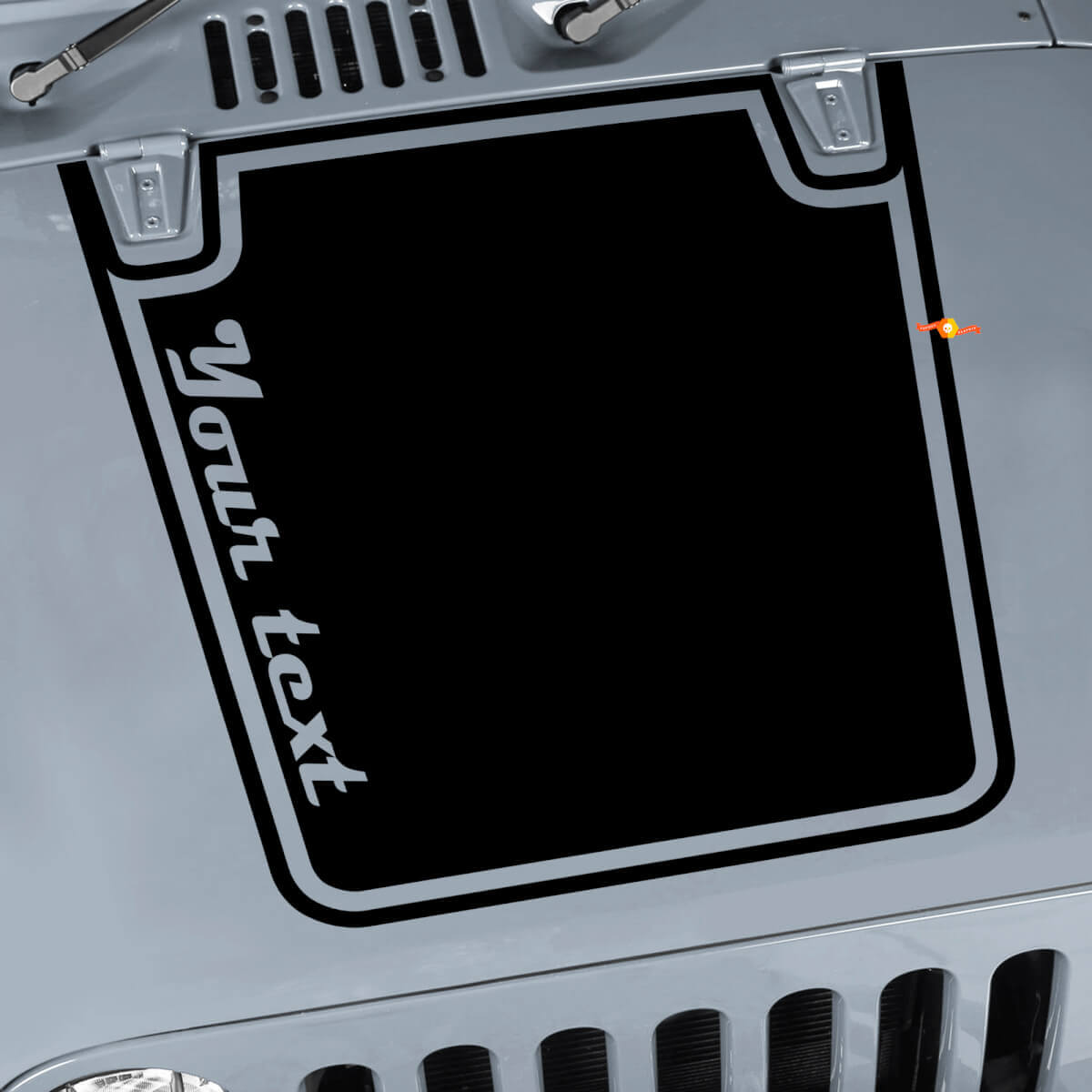 Vinilo adhesivo personalizado de contorno negro para capó para Jeep CJ y Wrangler