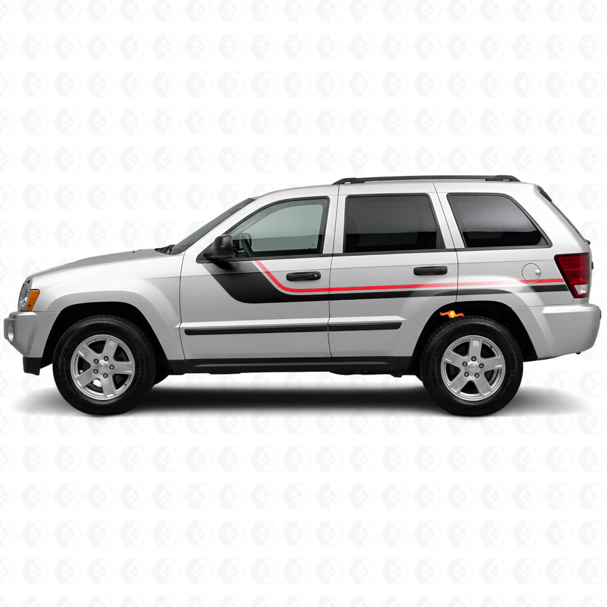 Calcomanía de Vinilo en Rayas Gemelas para Jeep Grand Cherokee 2005-2010