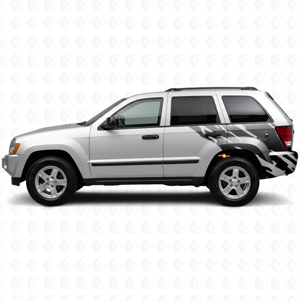 Calcomanía de vinilo gráfico de salpicaduras de barro para la parte trasera lateral del Jeep Grand Cherokee 2005-2010