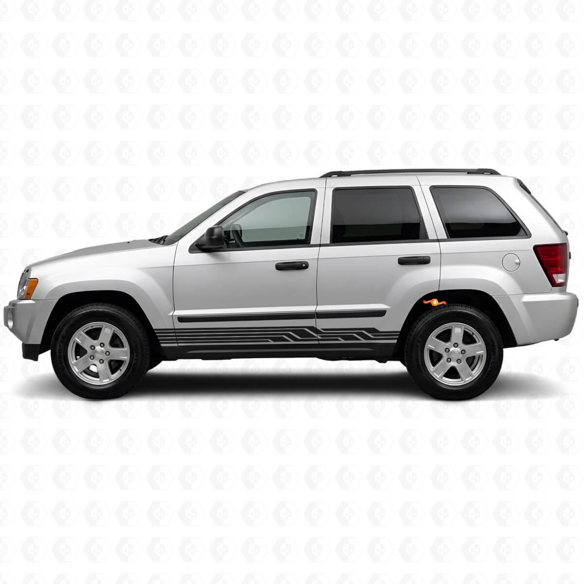 Calcomanía lateral de vinilo con rayas entrelazadas para Jeep Grand Cherokee 2005-2010