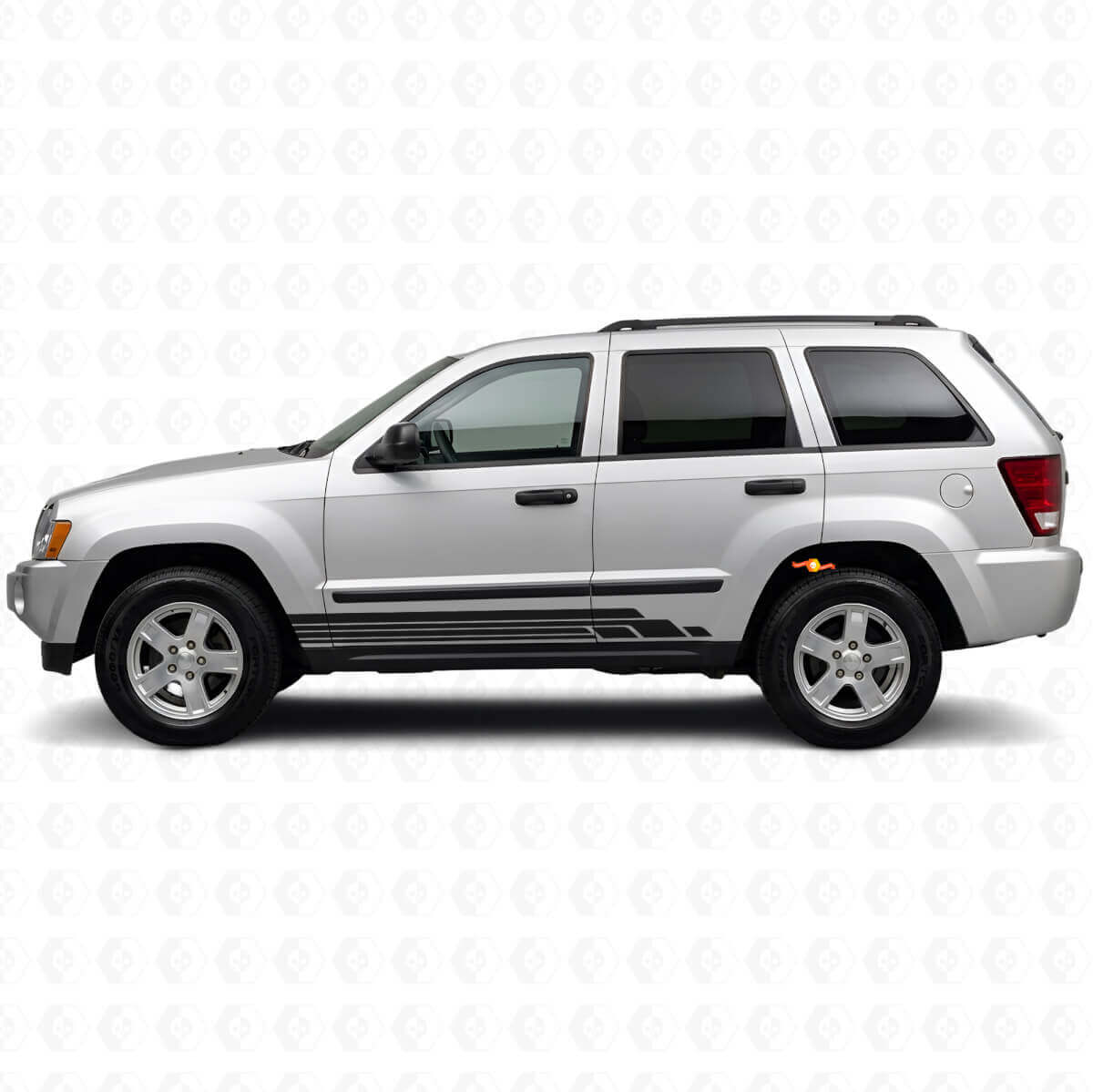 Kit de calcomanías laterales de vinilo con franjas curvas para Jeep Grand Cherokee 2005-2010