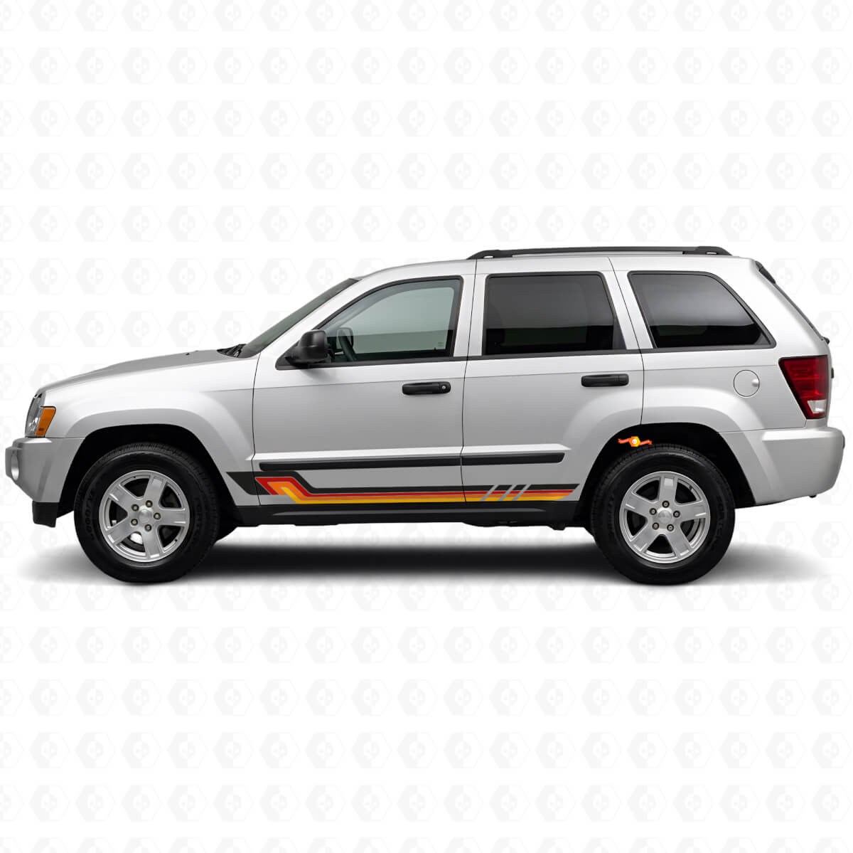 Calcomanía Vinilo de Rayas Laterales Estilo Vintage para Jeep Grand Cherokee 2005-2010