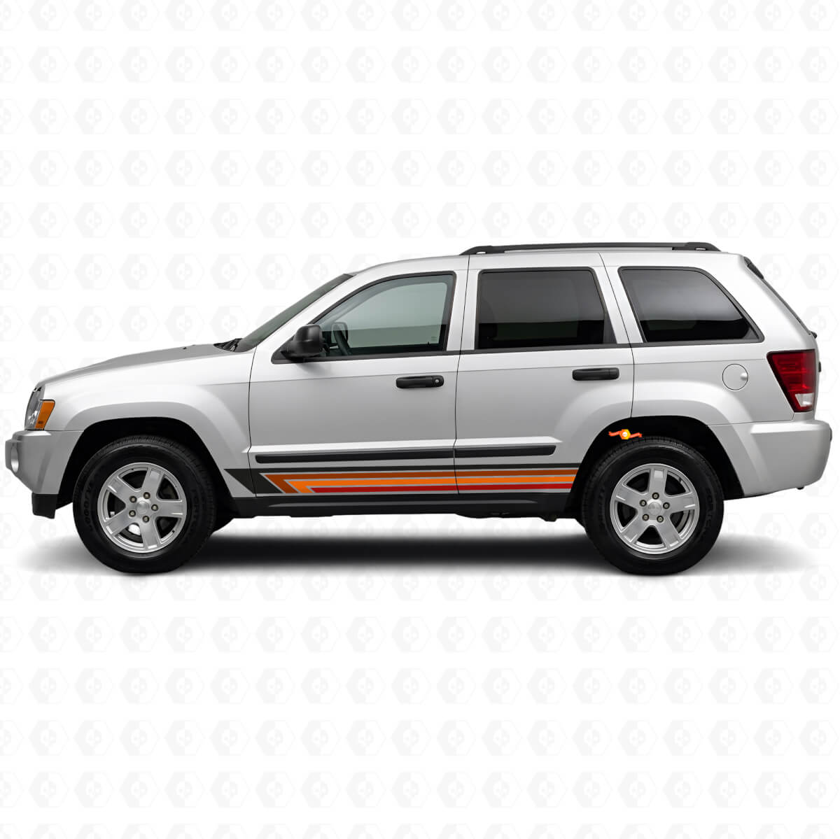 Vinilos laterales de rayas rectas vintage para Jeep Grand Cherokee 2005-2010
