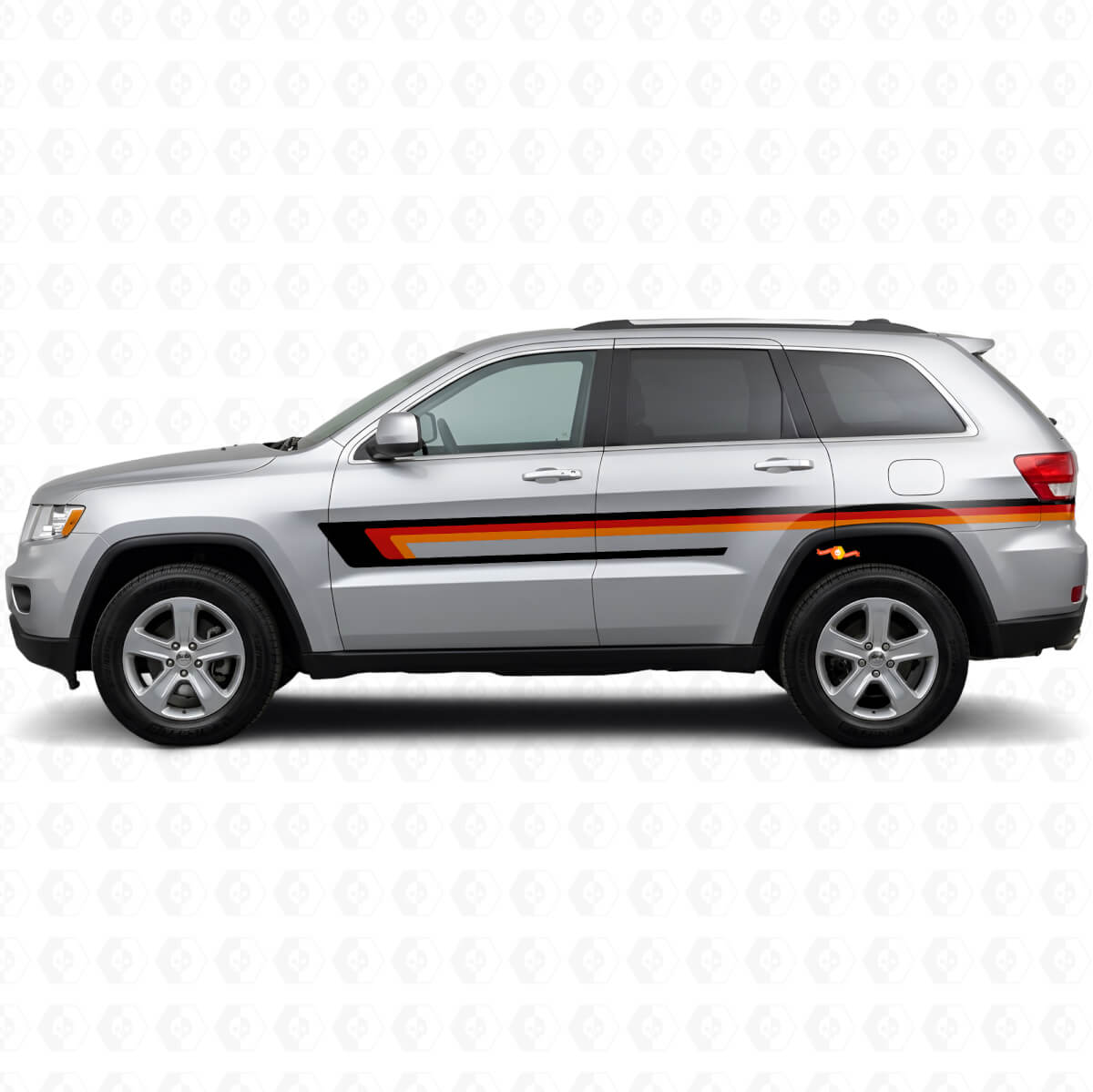 Calcomanía de vinilo de rayas triples para la puerta lateral de Jeep Grand Cherokee 2011-2021