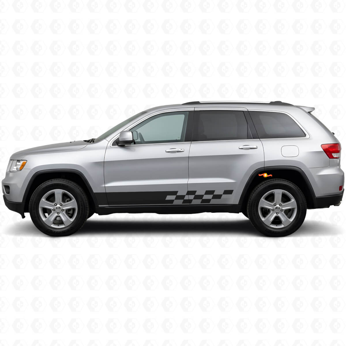 Calcomanía lateral de vinilo con franjas a cuadros para Jeep Grand Cherokee 2011-2021