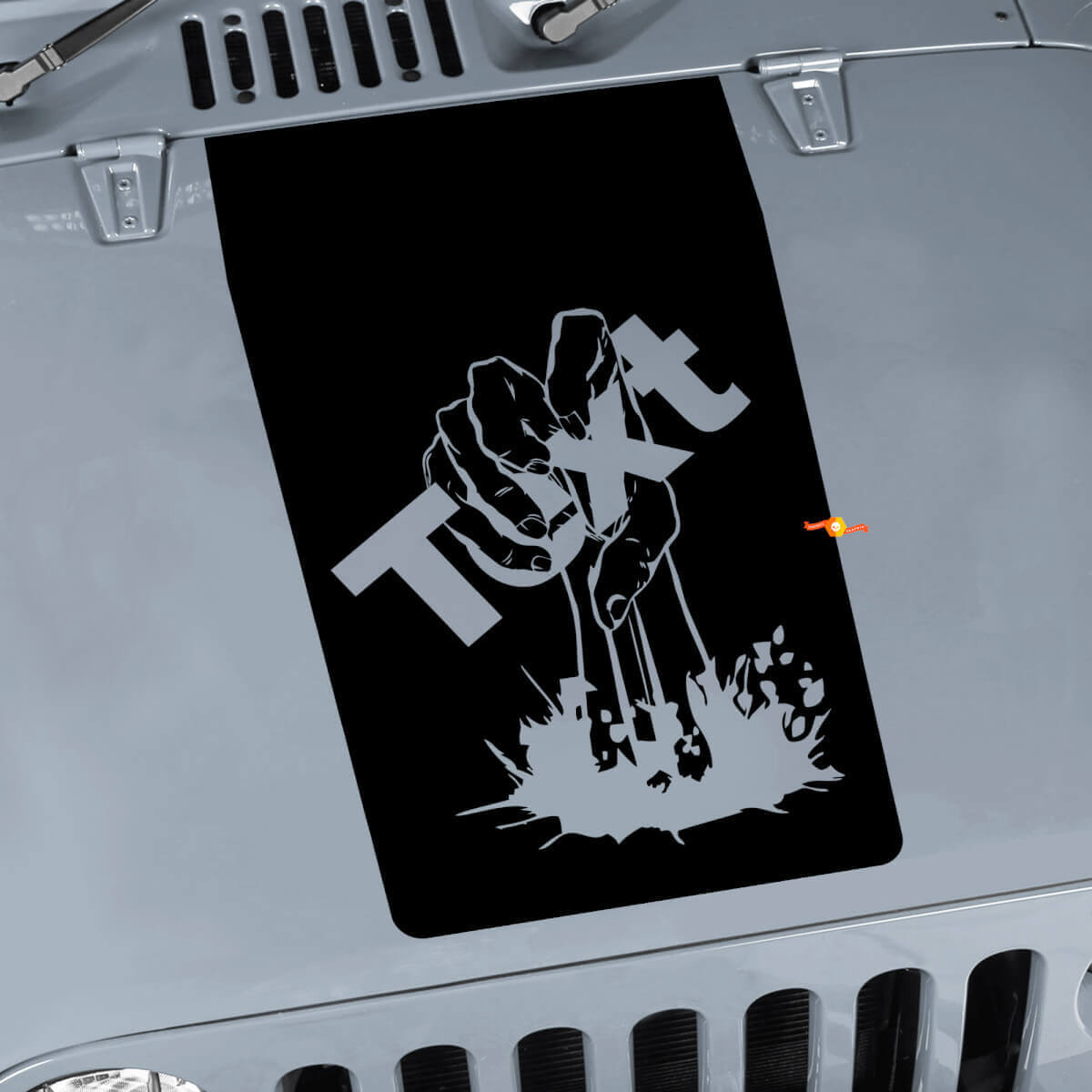 Vinilo adhesivo personalizado de mano zombi para capó de Jeep Wrangler