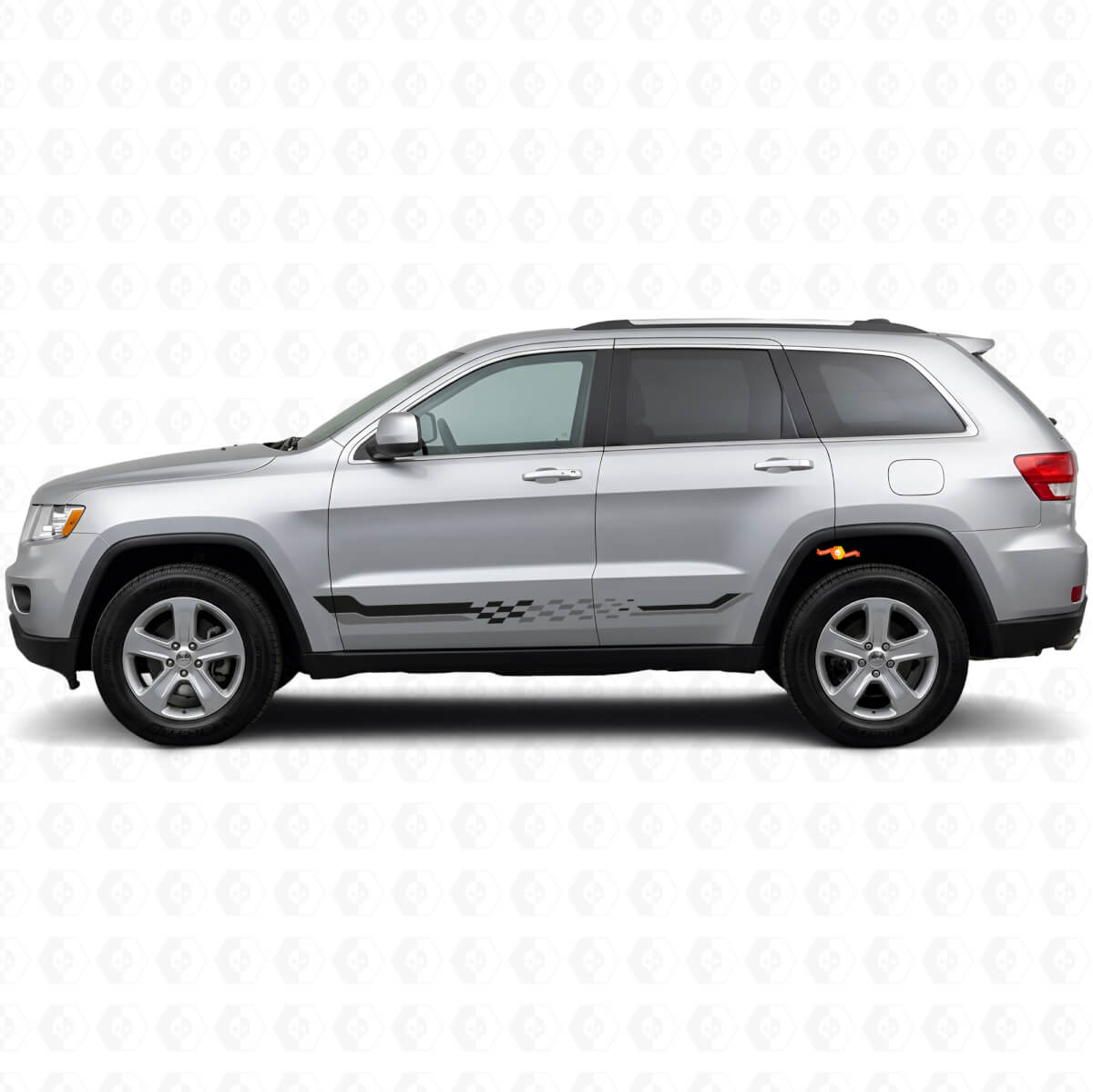 Calcomanía de Vinilo con Rayas Laterales a Cuadros para Jeep Grand Cherokee 2011-2021