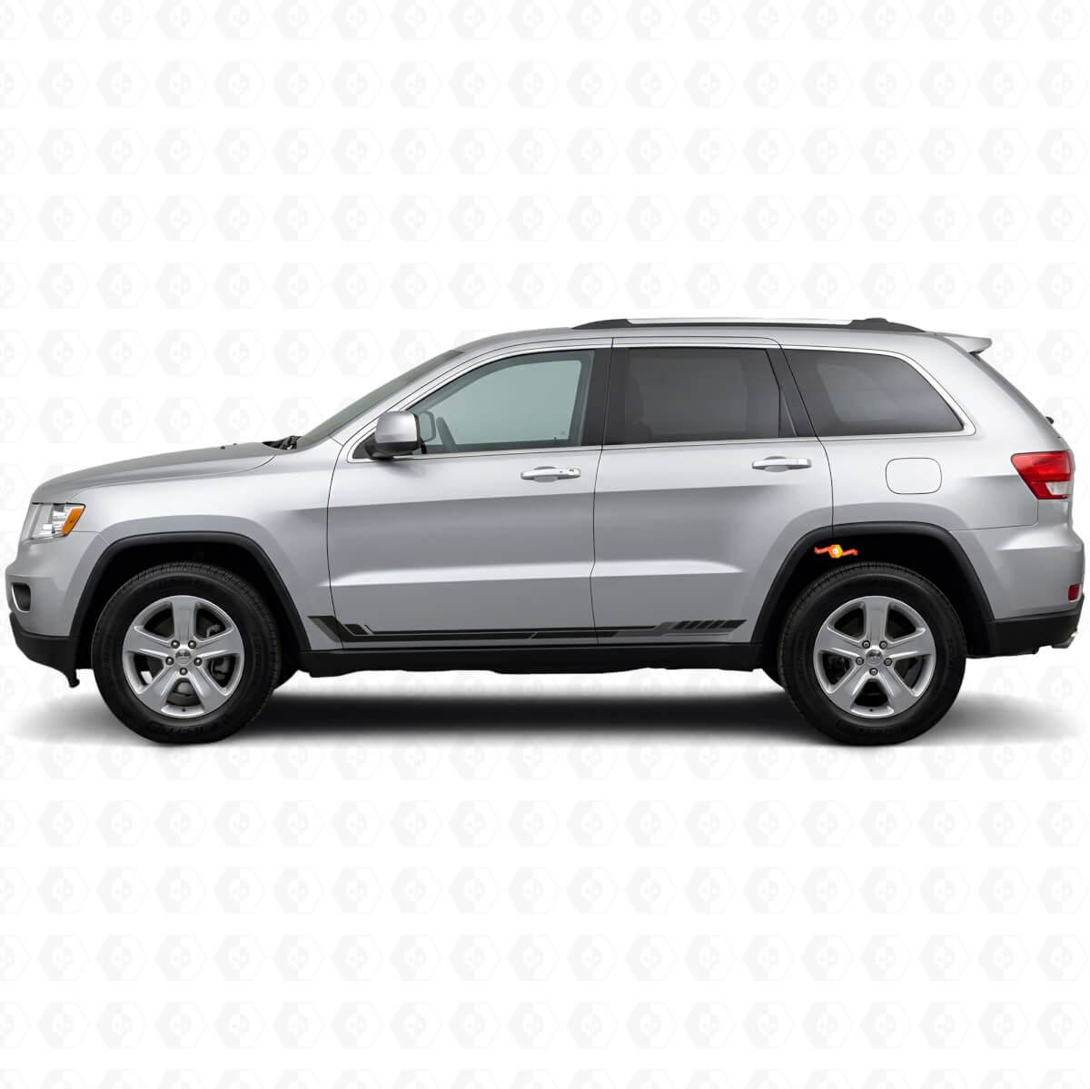 Calcomanía de vinilo con rayas laterales estilo carrera para Jeep Grand Cherokee 2011-2021