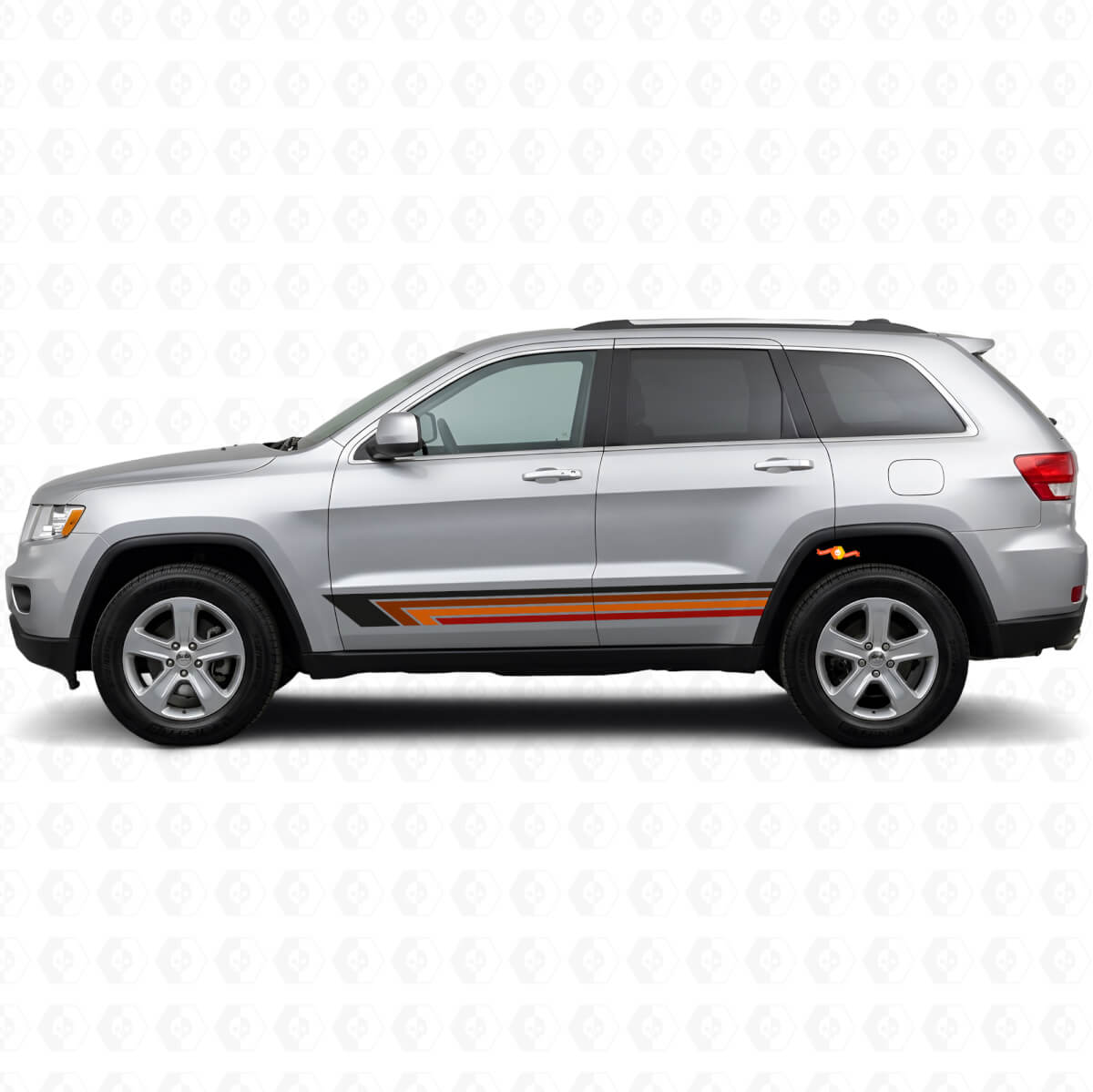 Calcomanía lateral de vinilo con franjas rectas vintage para Jeep Grand Cherokee 2011-2021
