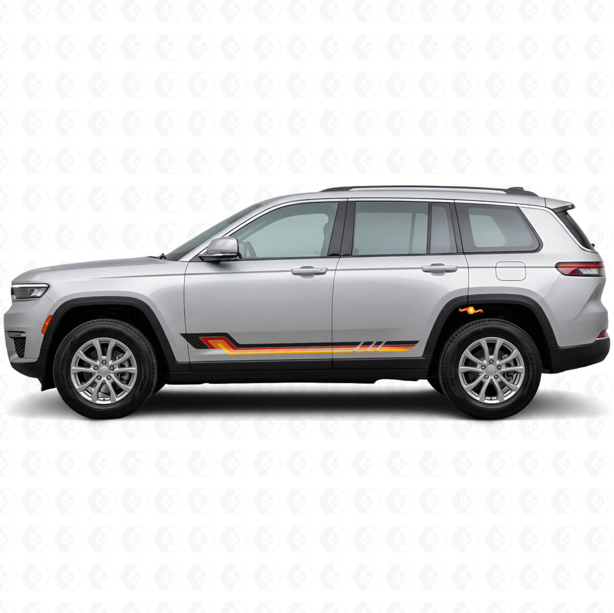 Calcomanía de vinilo con franjas laterales estilo vintage para Jeep Grand Cherokee 2021+