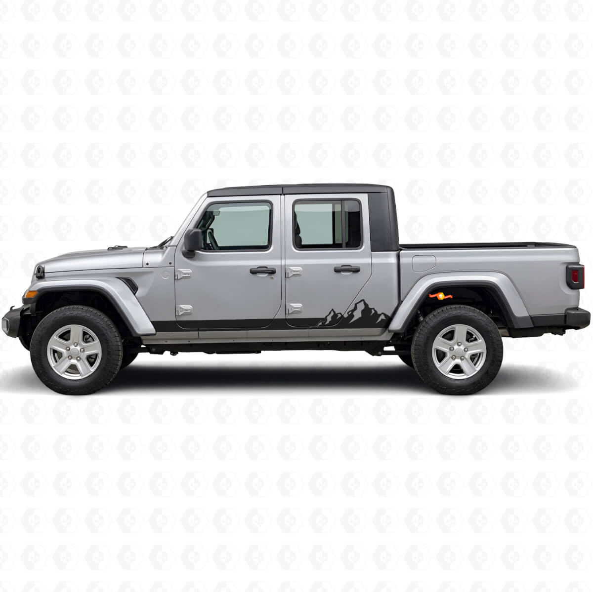Vinilo lateral de rayas finas de montañas para Jeep Gladiator 2020+