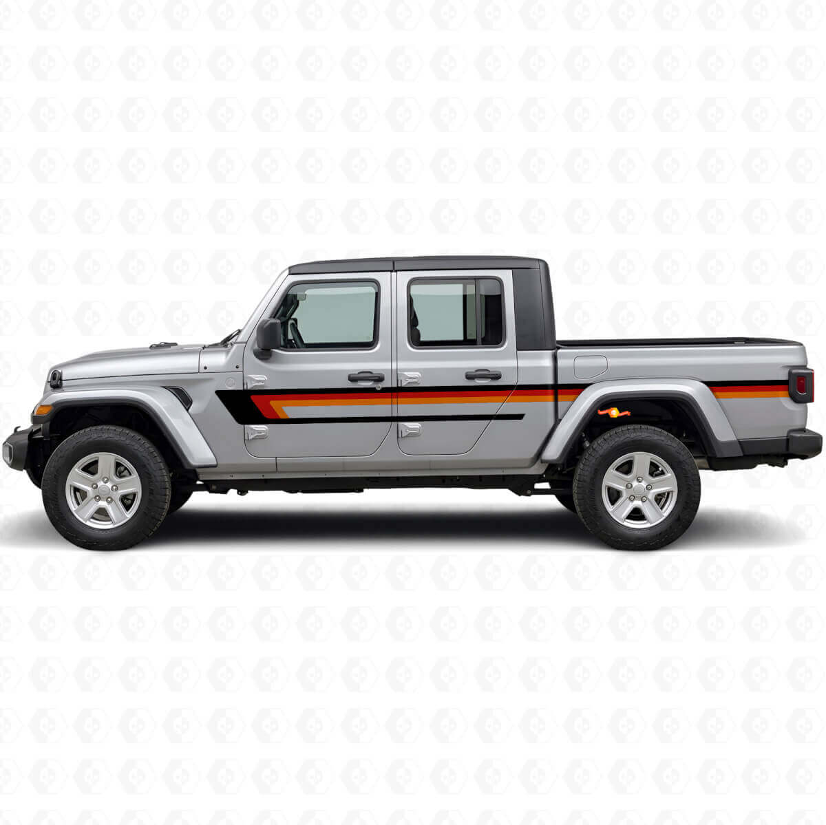 Vinilo adhesivo de rayas triples para la puerta lateral del Jeep Gladiator 2020+