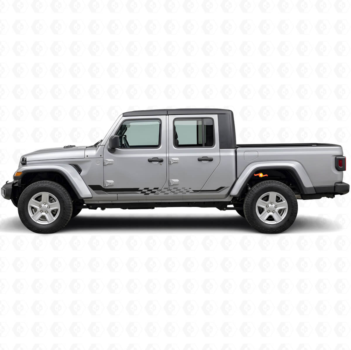 Calcomanía de vinilo con rayas laterales de bandera a cuadros para Jeep Gladiator 2020+