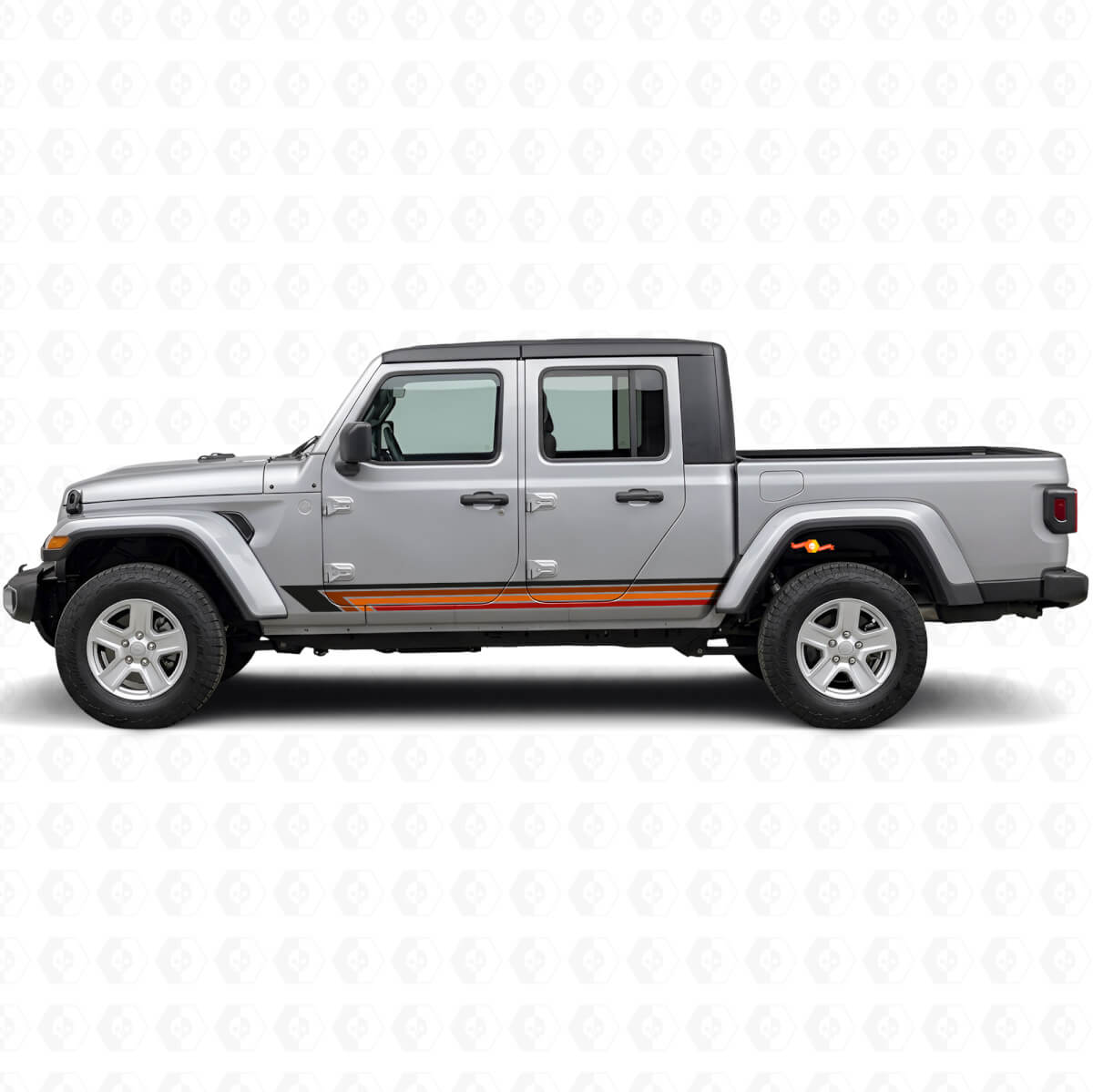 Adhesivo Vinilo Lateral de Rayas Rectas Vintage para Jeep Gladiator 2020+
