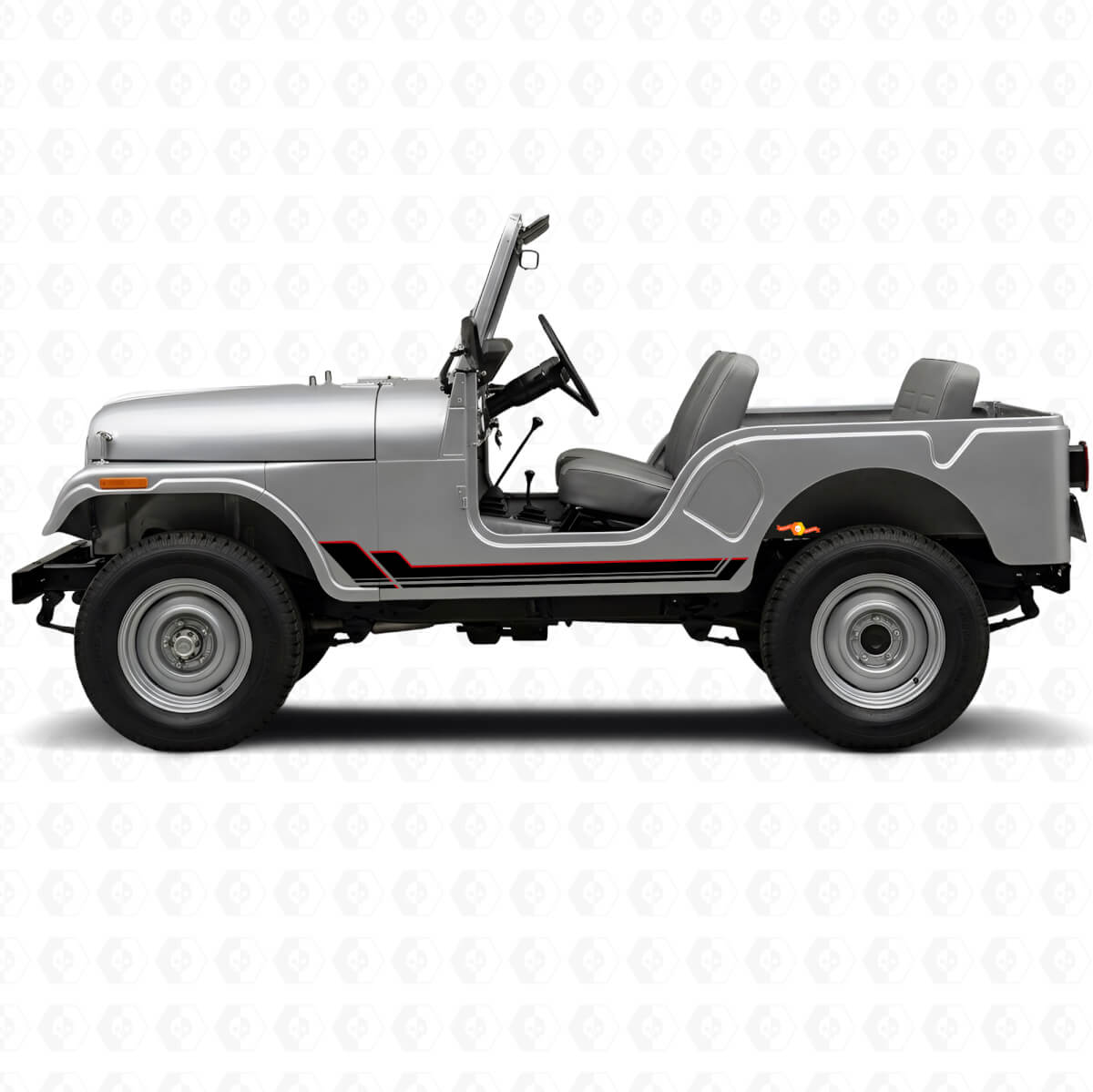 Calcomanía de vinilo con rayas gemelas para paneles laterales Jeep CJ-5 1955-1983