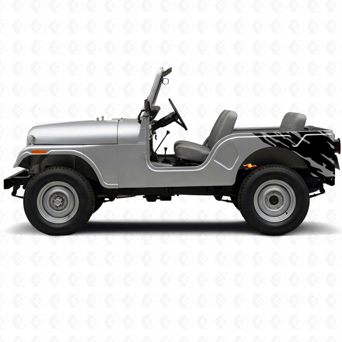 Gráfico de Salpicadura de Barro Adhesivo Vinilo Lateral Trasero para Jeep CJ-5 1955-1983
