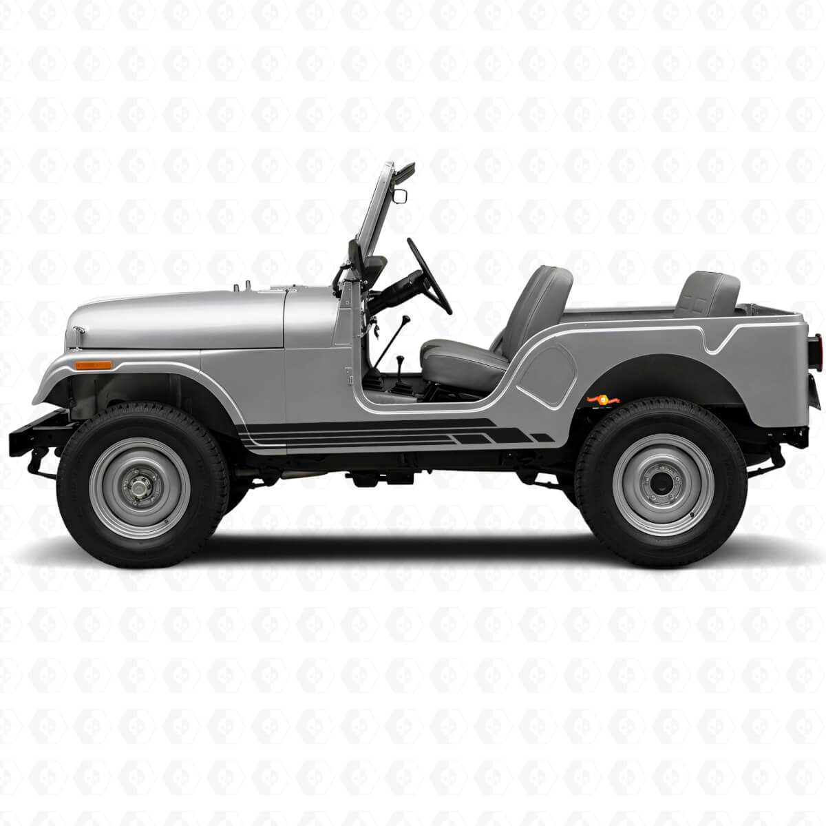 Kit de adhesivos laterales de vinilo con franjas curvas para Jeep CJ-5 1955-1983