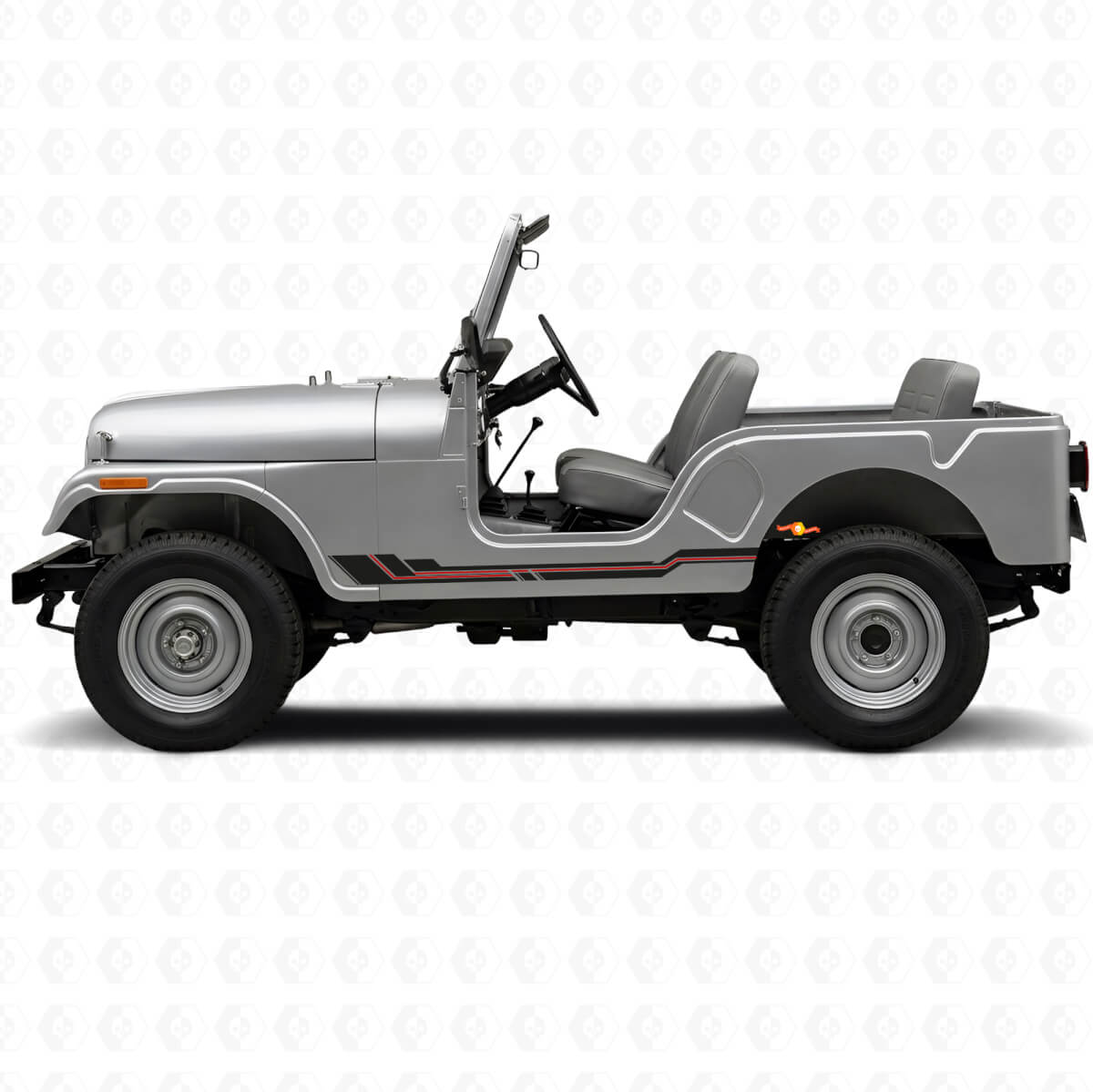 Calcomanía de vinilo con franjas curvas para paneles laterales para Jeep CJ-5 1955-1983